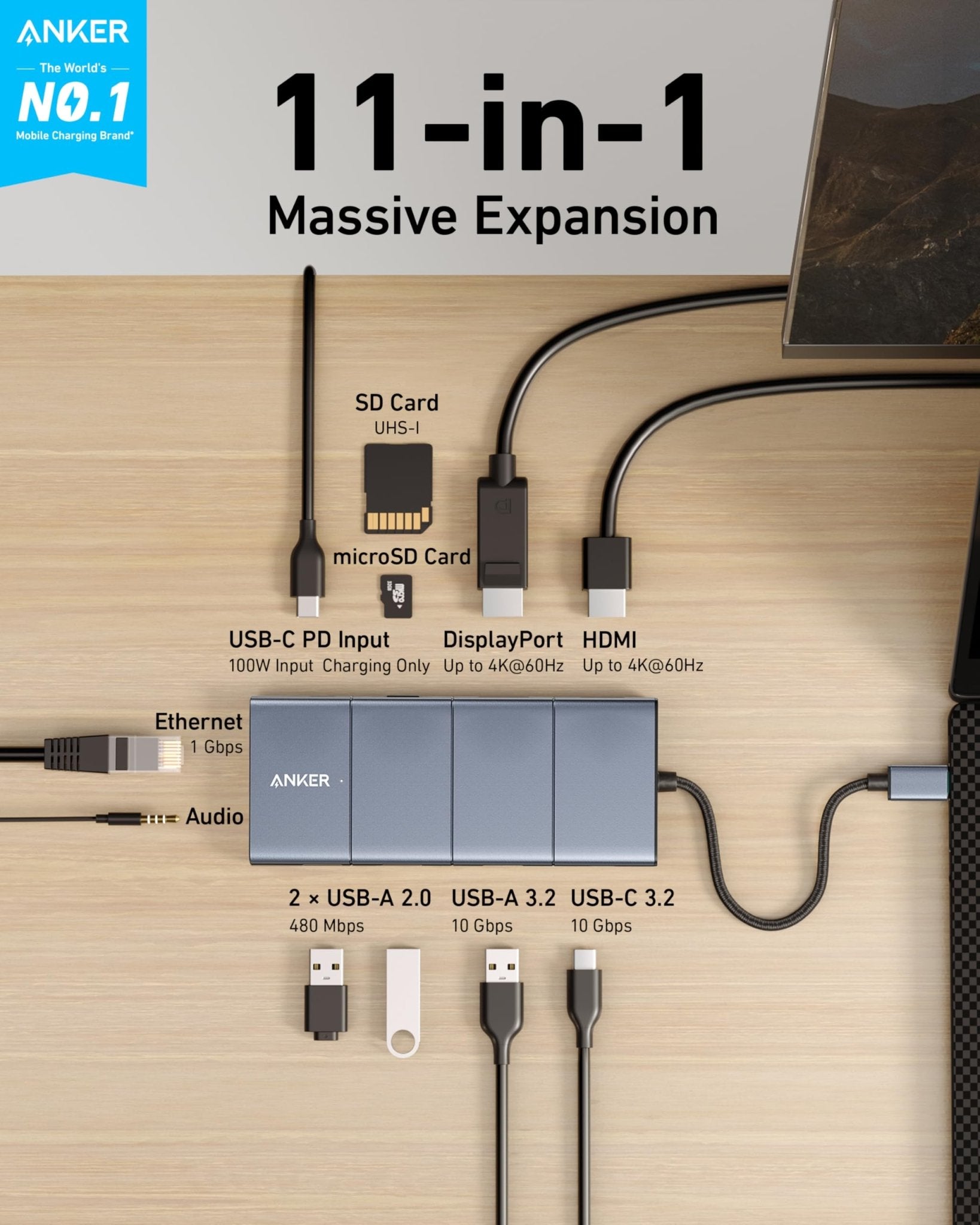 Anker <b>565</b> USB - C Hub (11 - in - 1) - Black Girl Golf