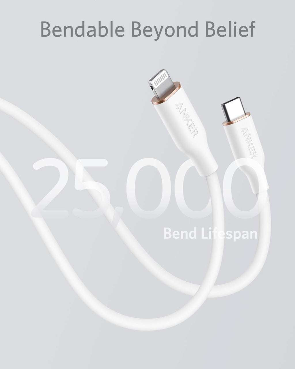 Anker <b>641</b> USB - C to Lightning Cable (Flow, 3 ft Silicone) - Black Girl Golf