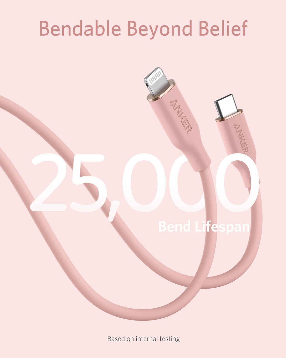 Anker <b>641</b> USB - C to Lightning Cable (Flow, 3 ft Silicone) - Black Girl Golf