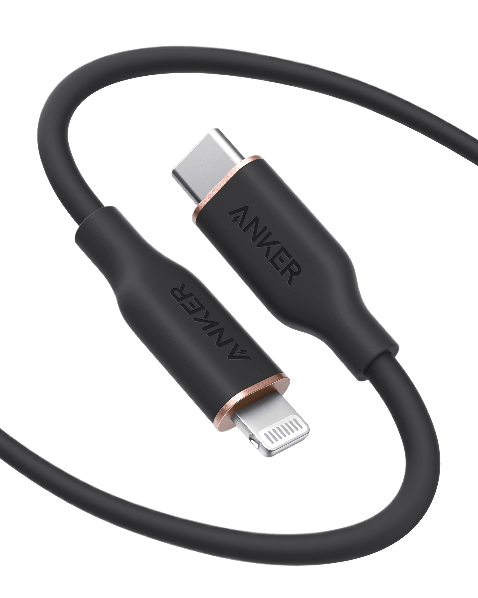 Anker <b>641</b> USB - C to Lightning Cable (Flow, 3 ft Silicone) - Black Girl Golf