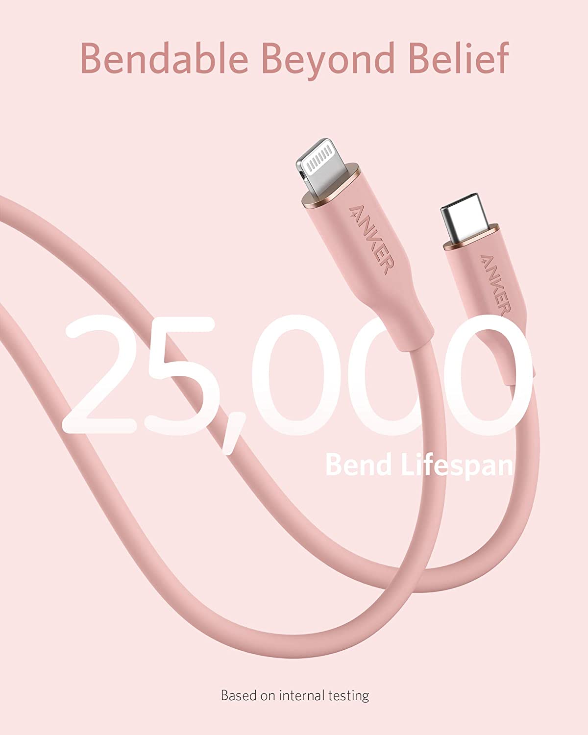 Anker <b>641</b> USB - C to Lightning Cable (Flow, 3 ft Silicone) - Black Girl Golf