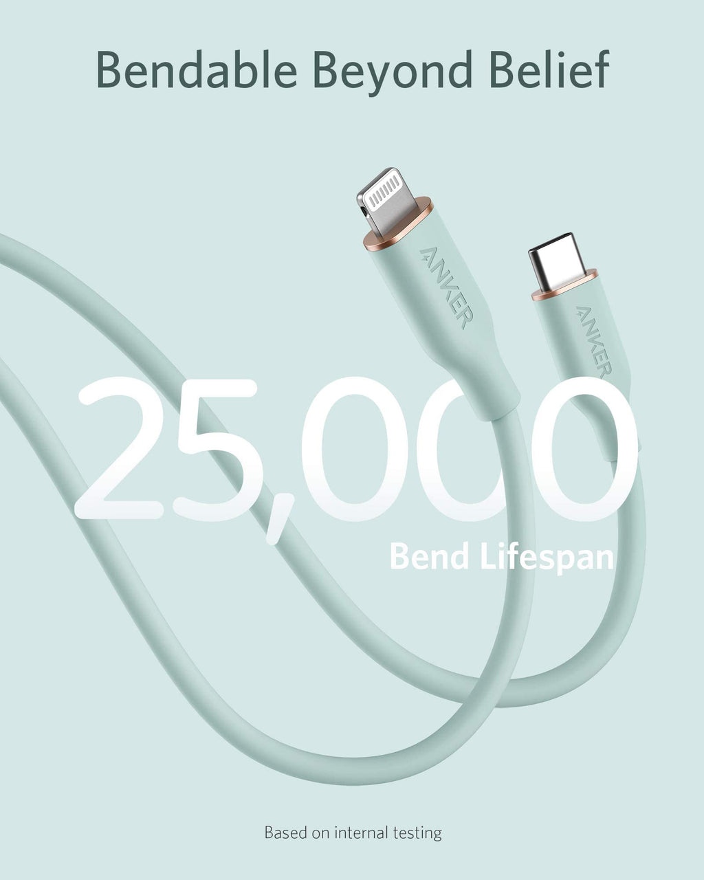 Anker <b>641</b> USB - C to Lightning Cable (Flow, Silicone) - Black Girl Golf
