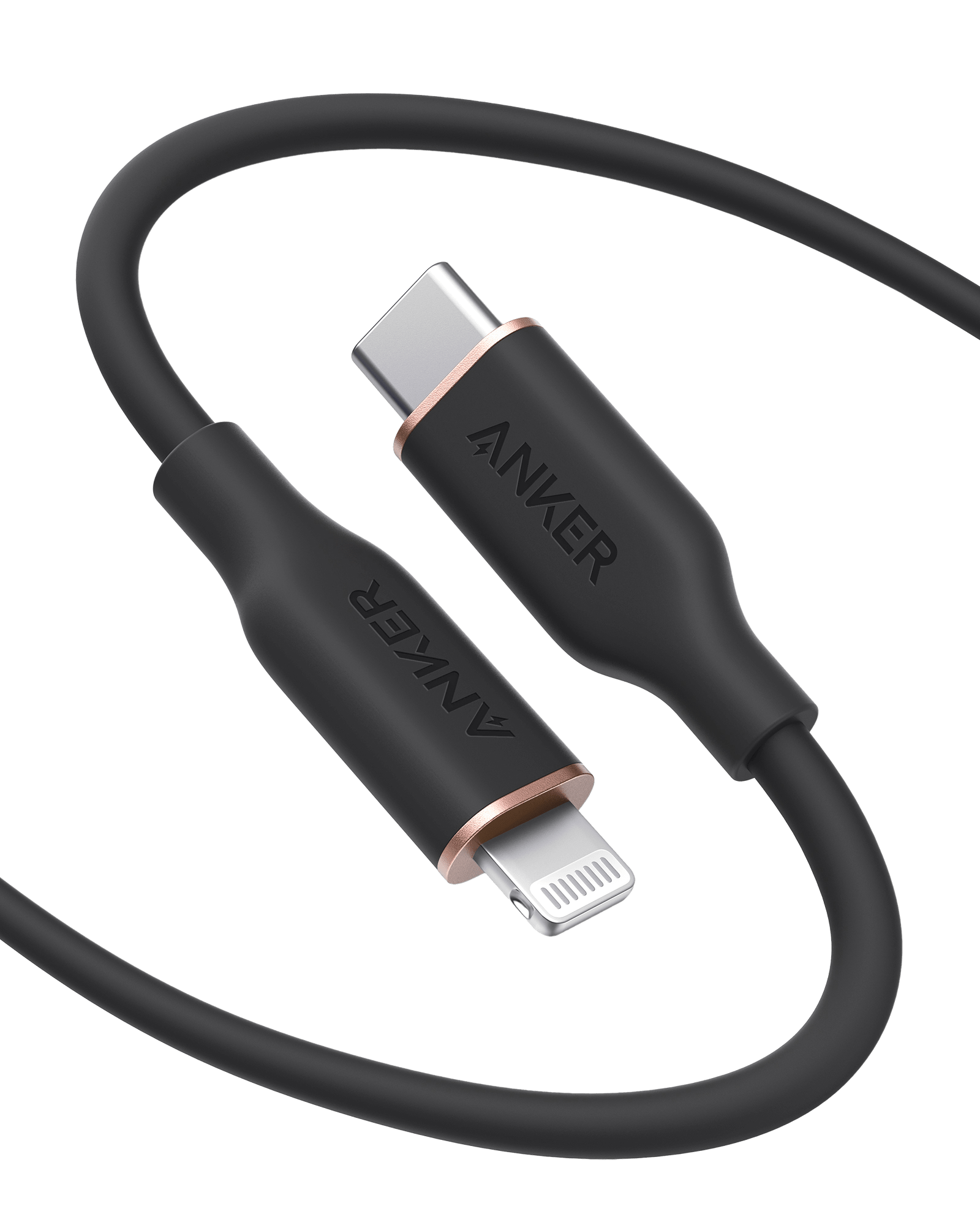 Anker <b>641</b> USB - C to Lightning Cable (Flow, Silicone) - Black Girl Golf