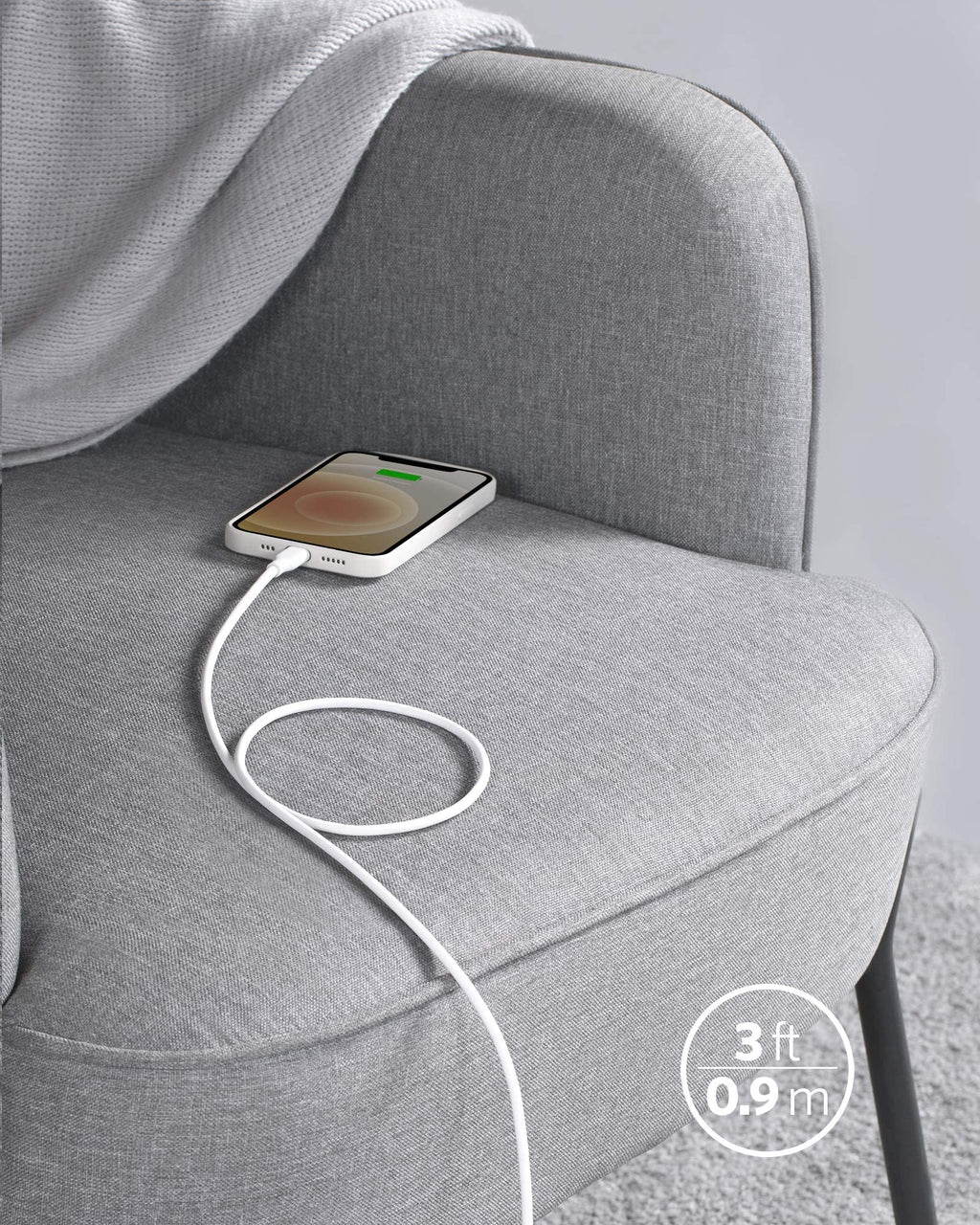 Anker <b>641</b> USB - C to Lightning Cable (Flow, Silicone) - Black Girl Golf