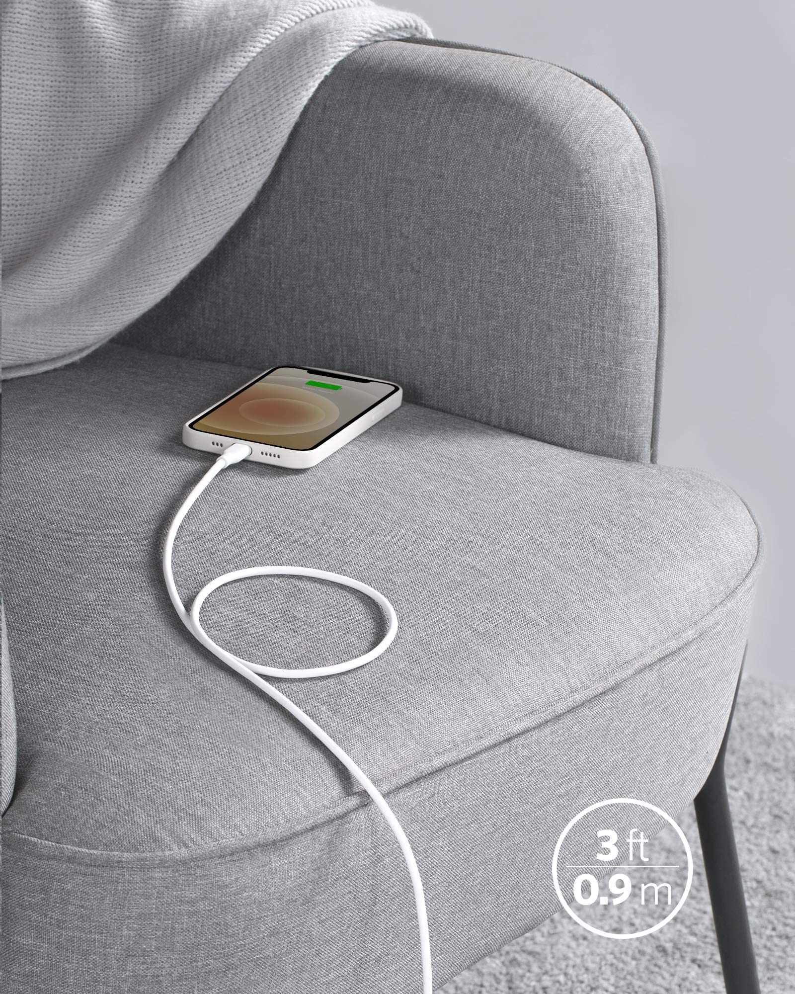 Anker <b>641</b> USB - C to Lightning Cable (Flow, Silicone) - Black Girl Golf