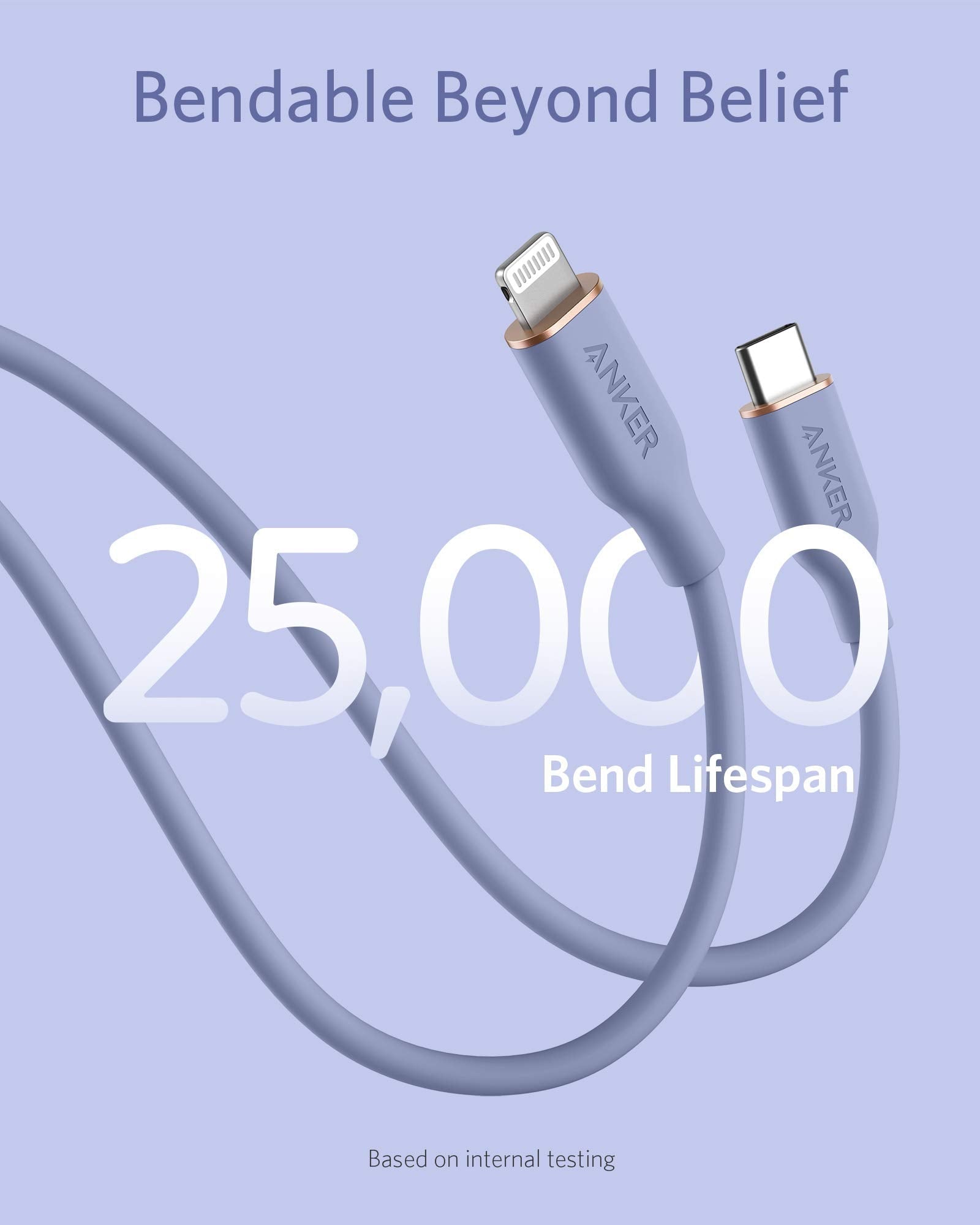 Anker <b>641</b> USB - C to Lightning Cable (Flow, Silicone) - Black Girl Golf