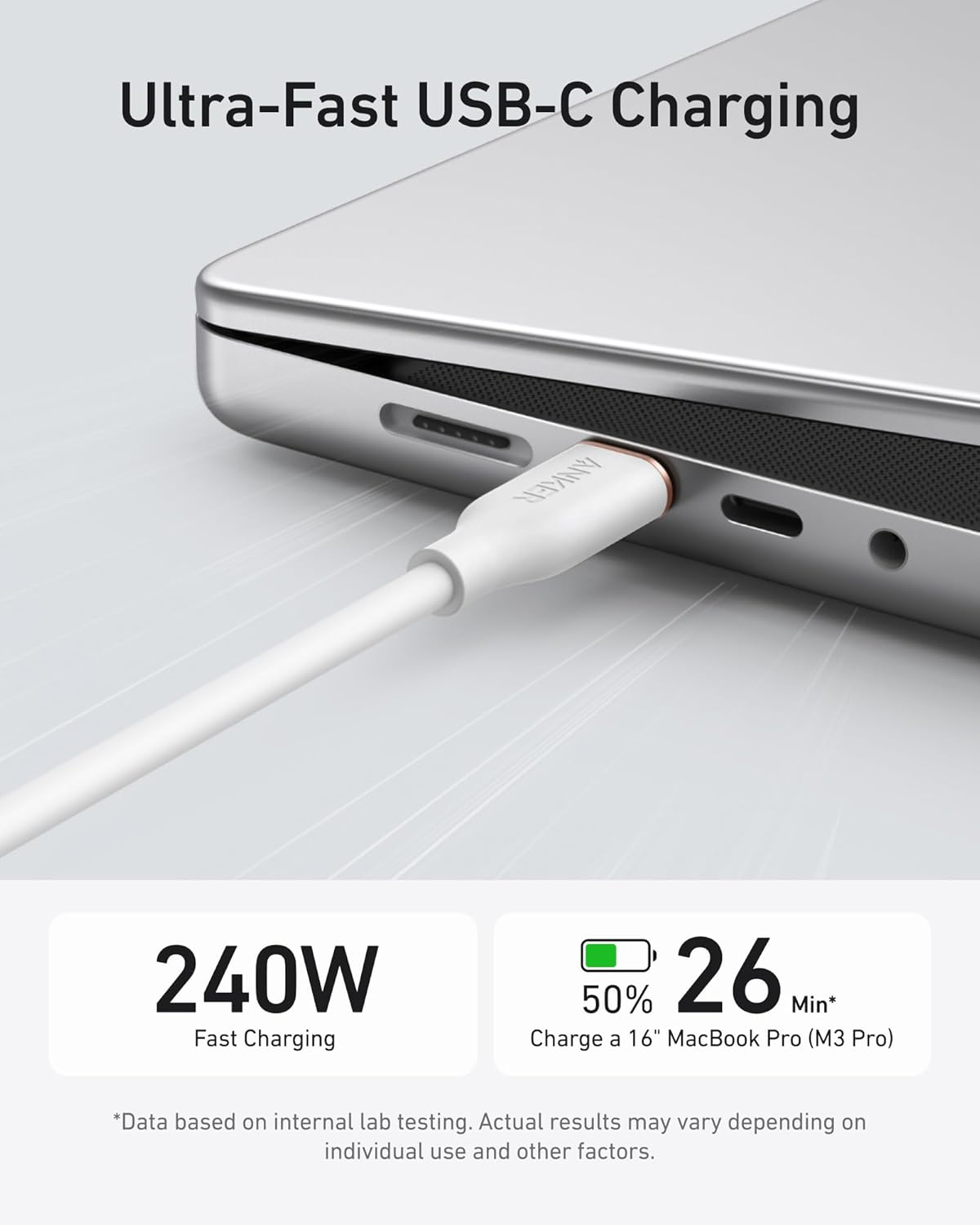 Anker <b>643</b> USB - C to USB - C Cable (Flow, Silicone) - Black Girl Golf