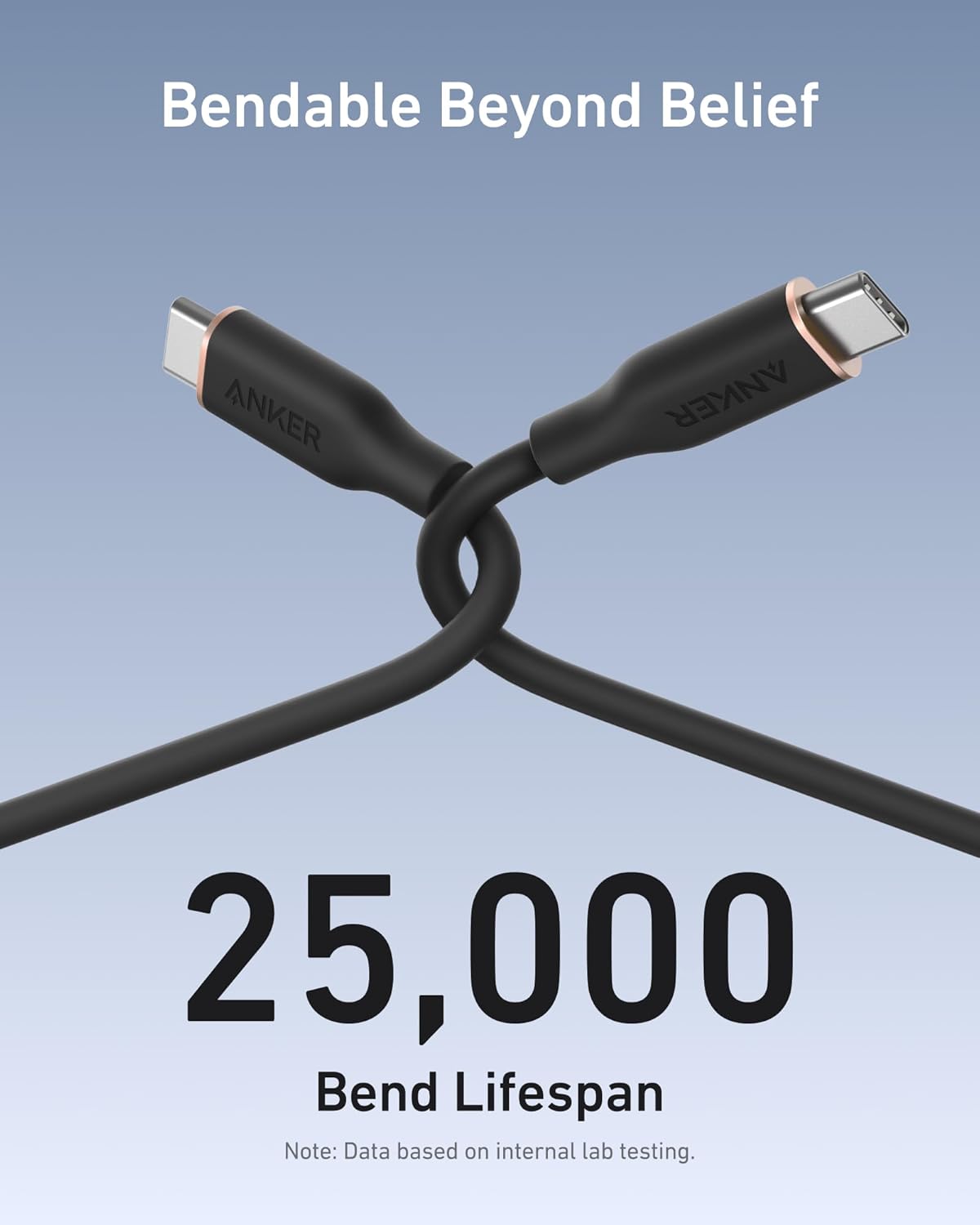 Anker <b>643</b> USB - C to USB - C Cable (Flow, Silicone) - Black Girl Golf