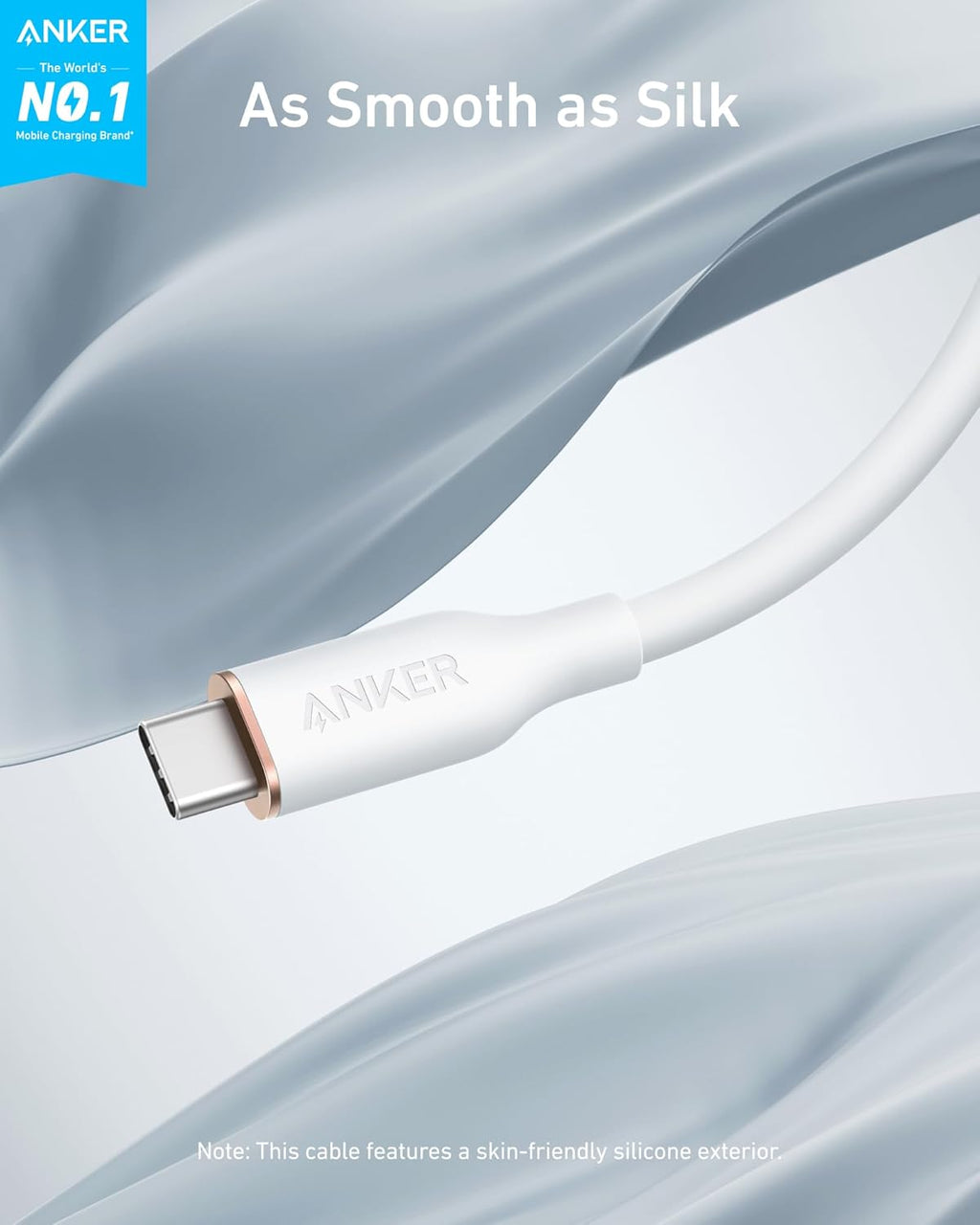 Anker <b>643</b> USB - C to USB - C Cable (Flow, Silicone) - Black Girl Golf