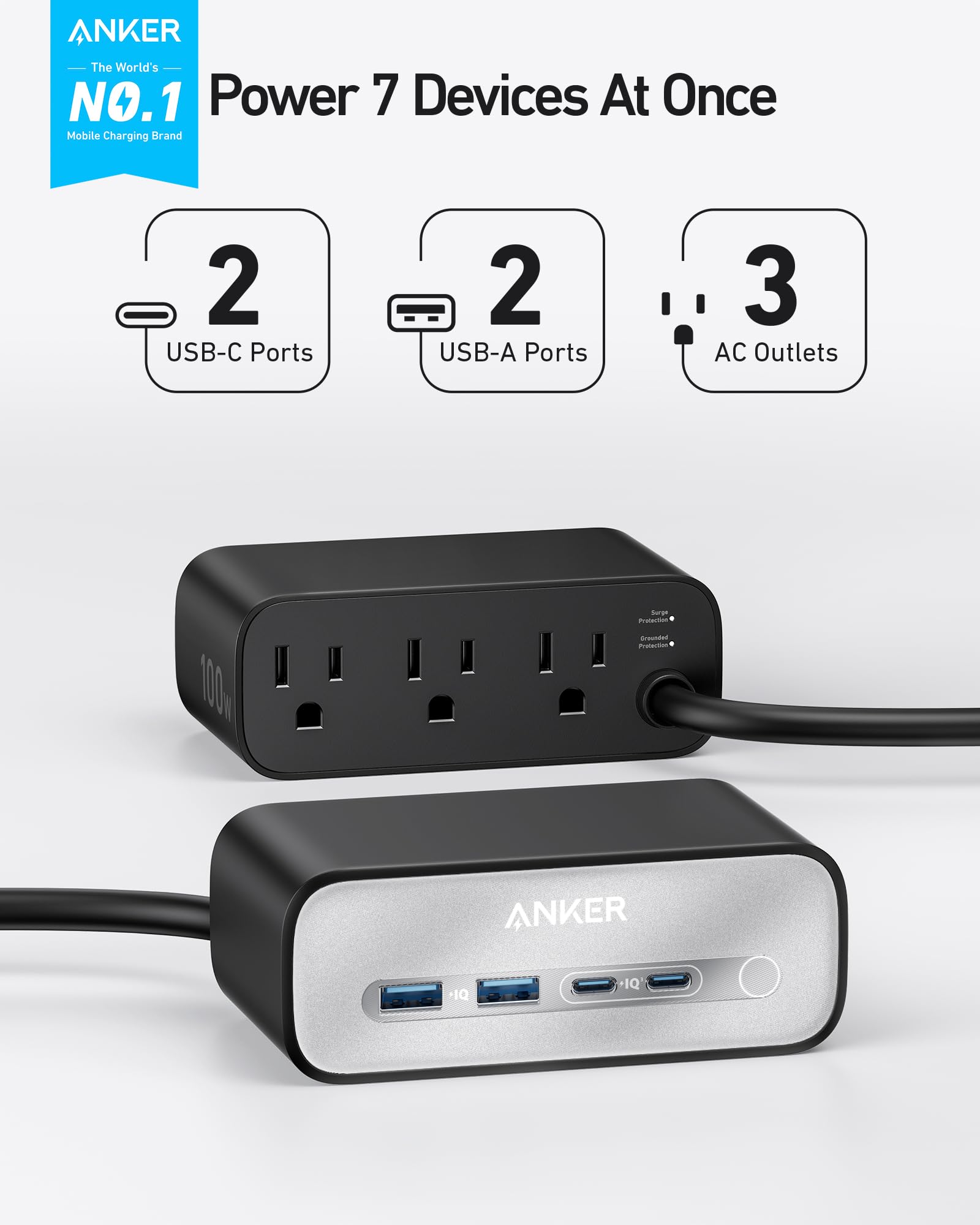 Anker Charging Station (7 - in - 1, 100W) - Black Girl Golf