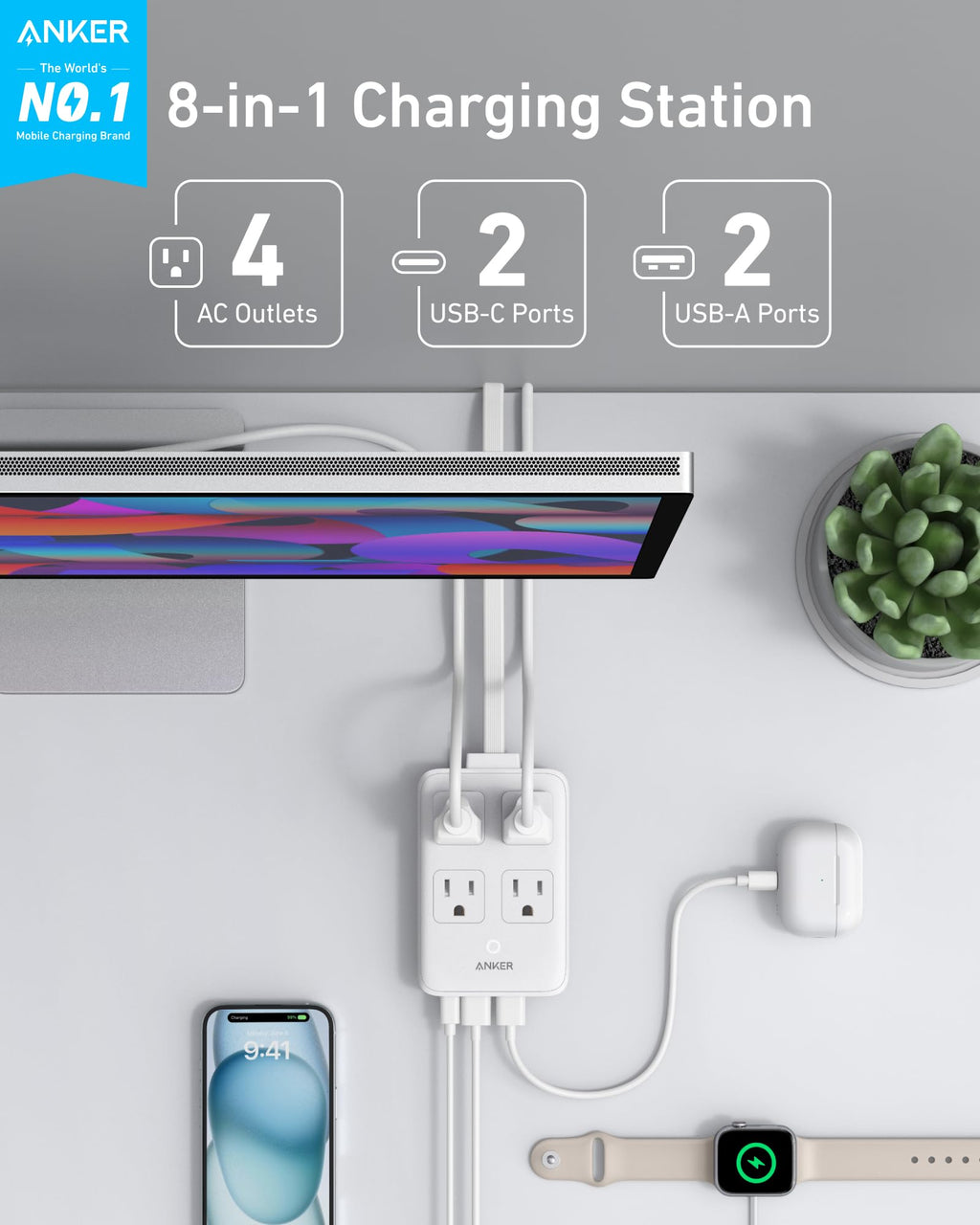 Anker Charging Station (8 - in - 1, 20W) - Black Girl Golf