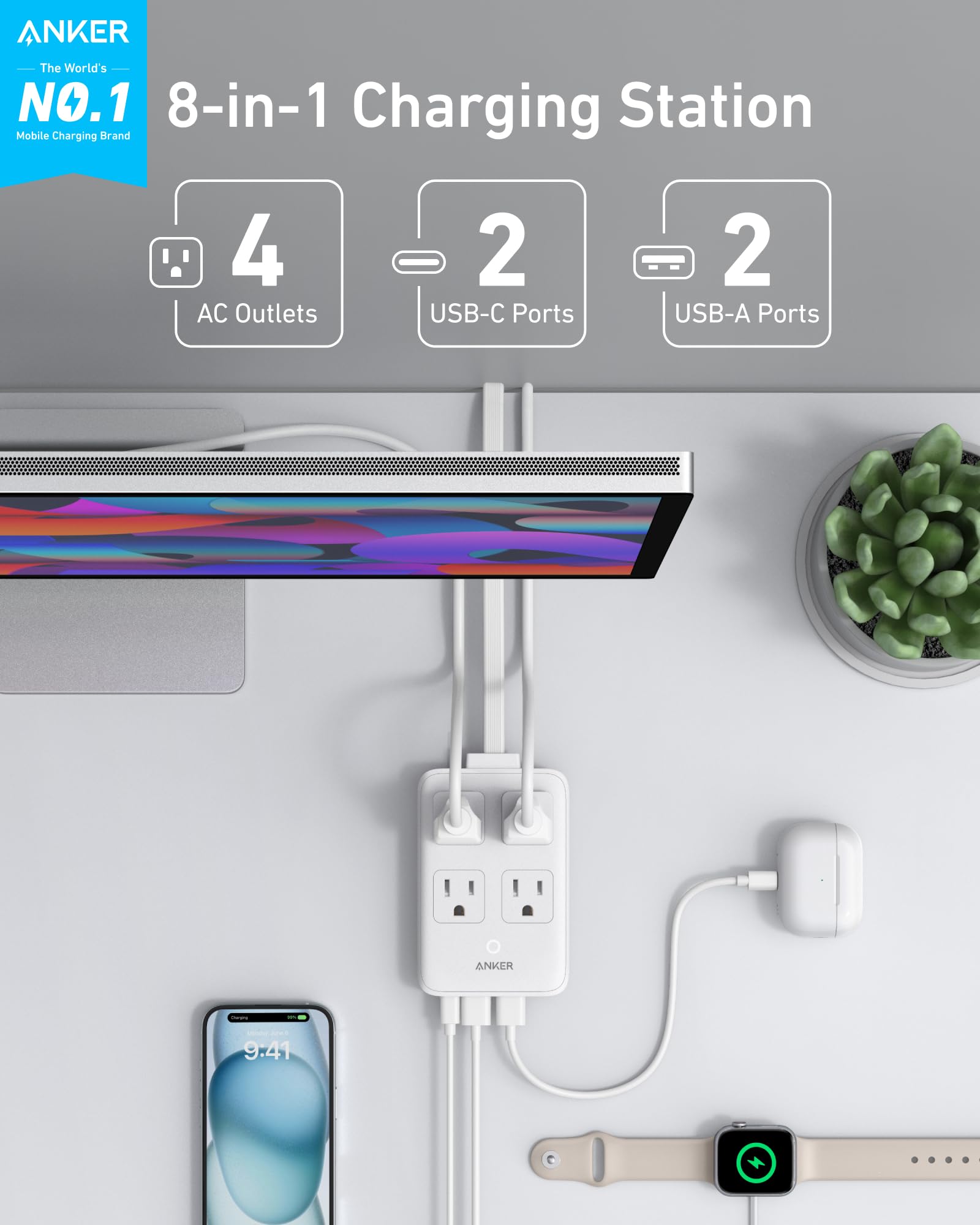 Anker Charging Station (8 - in - 1, 20W) - Black Girl Golf