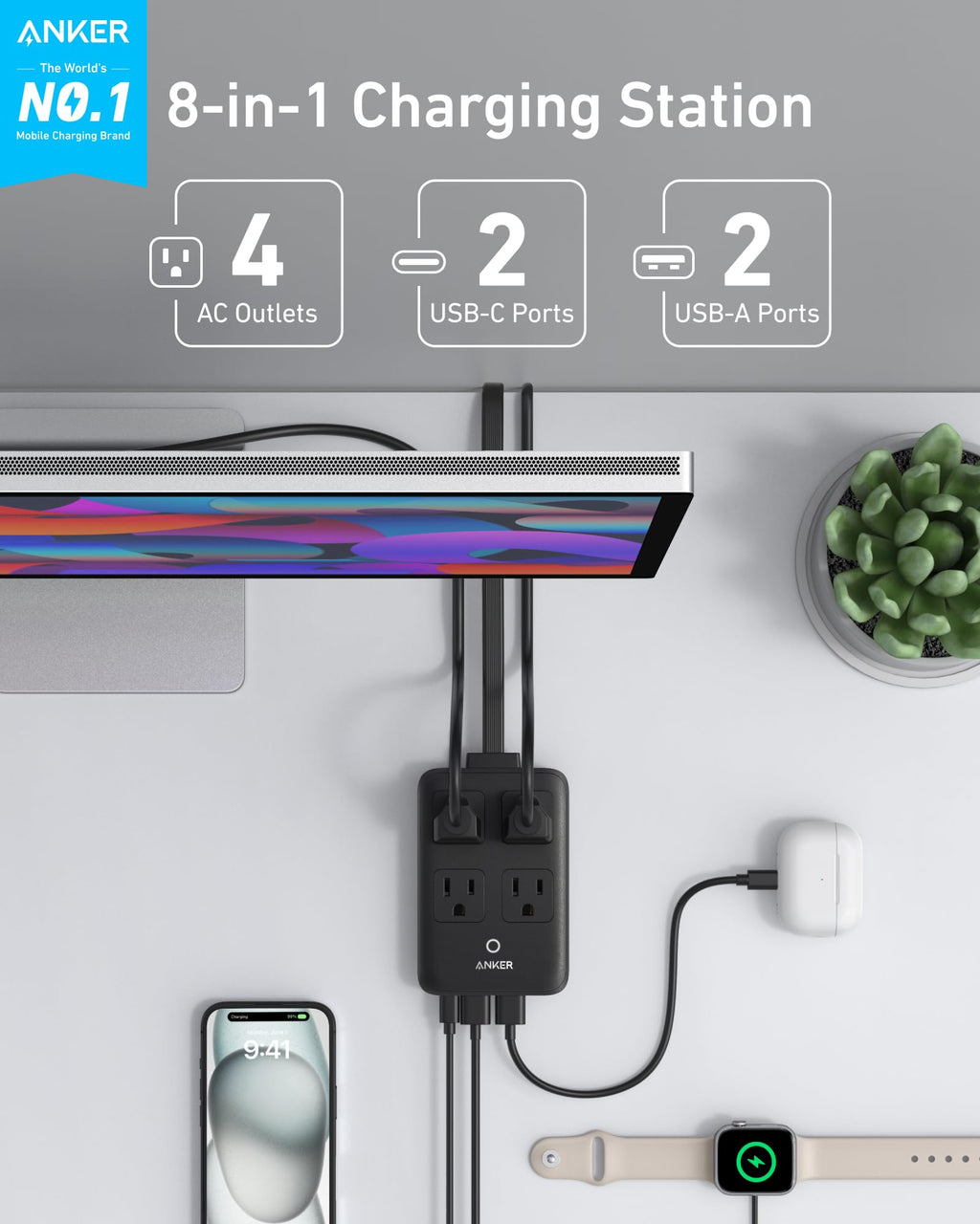 Anker Charging Station (8 - in - 1, 20W) - Black Girl Golf