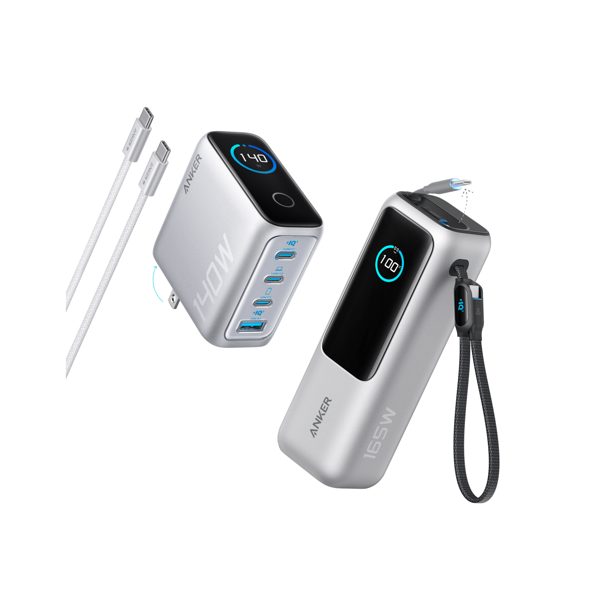 Anker Laptop Power Bank (25K, 165W, Built - In and Retractable Cables) - Black Girl Golf