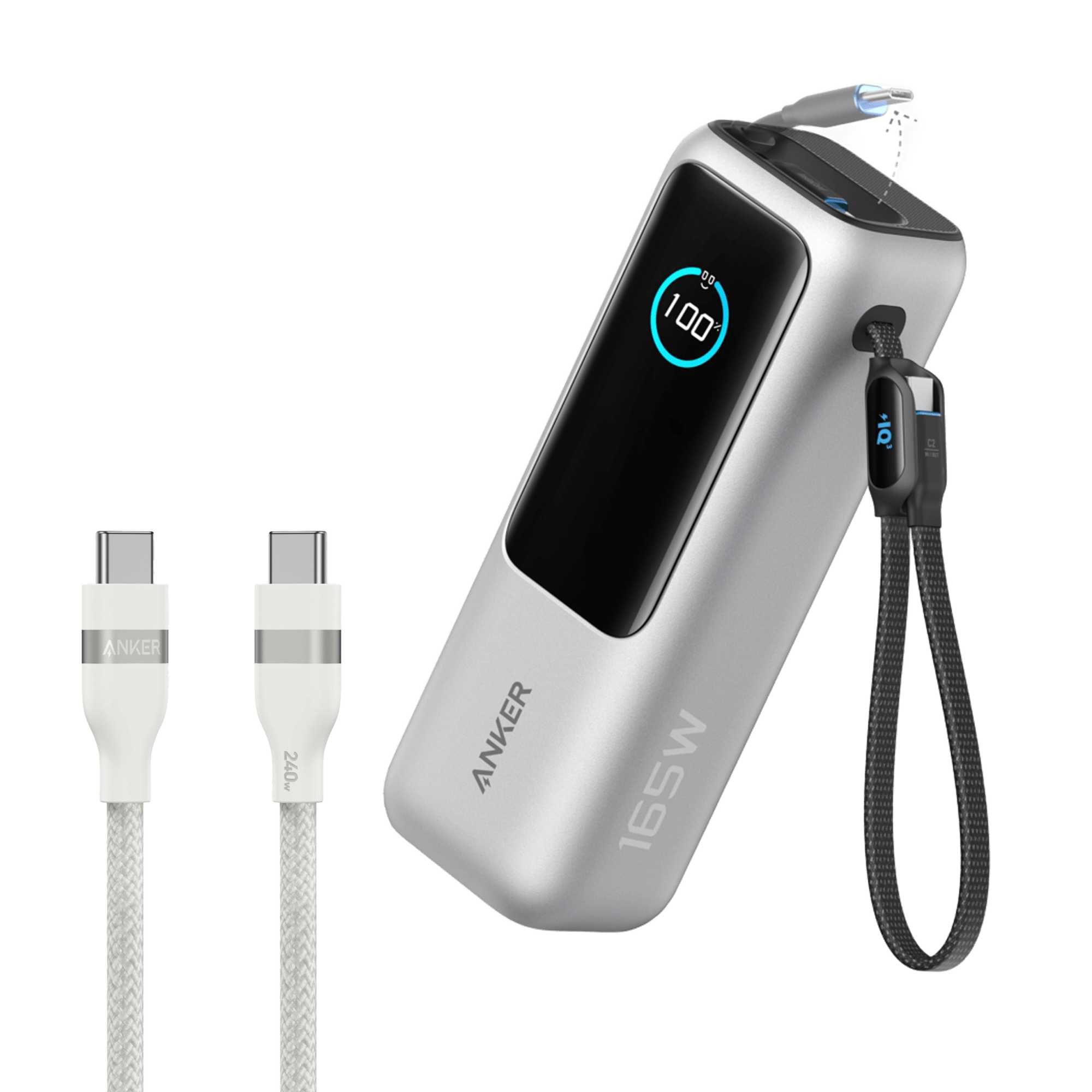 Anker Laptop Power Bank (25K, 165W, Built - In and Retractable Cables) - Black Girl Golf