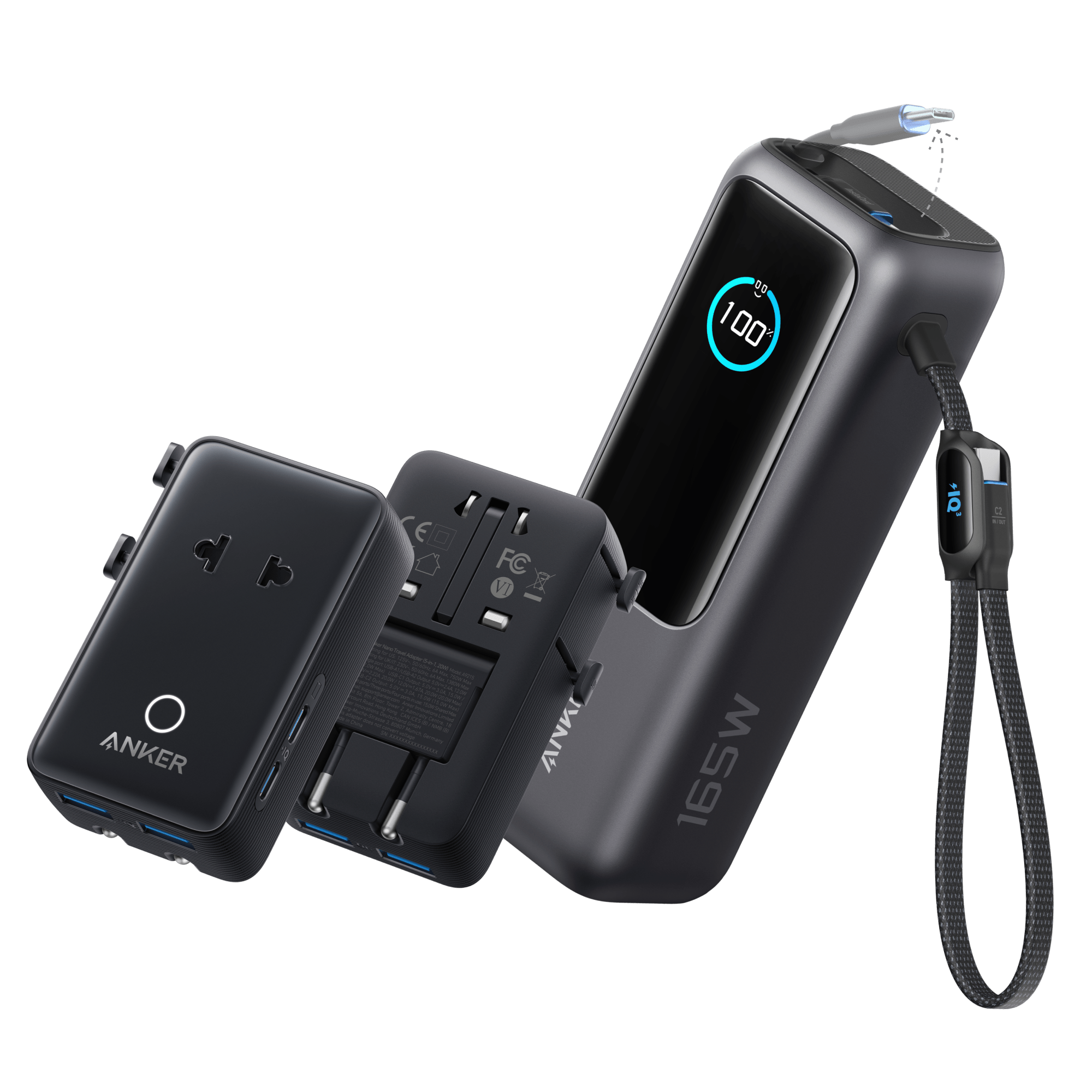 Anker Laptop Power Bank (25K, 165W, Built - In and Retractable Cables) - Black Girl Golf