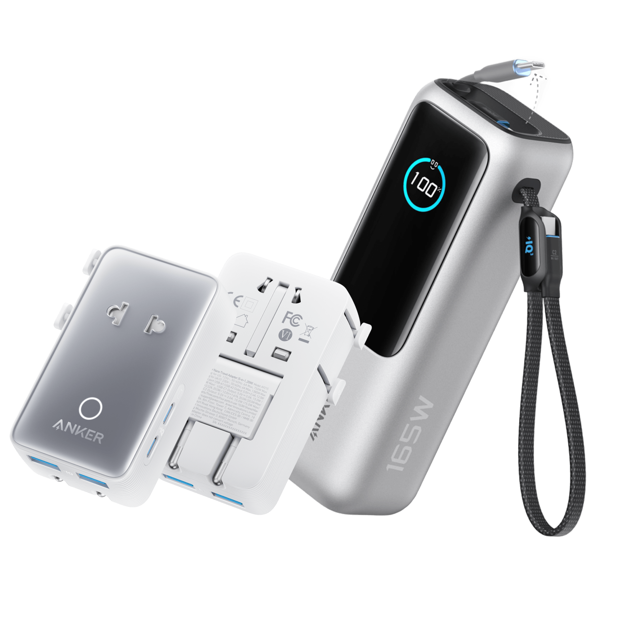 Anker Laptop Power Bank (25K, 165W, Built - In and Retractable Cables) - Black Girl Golf