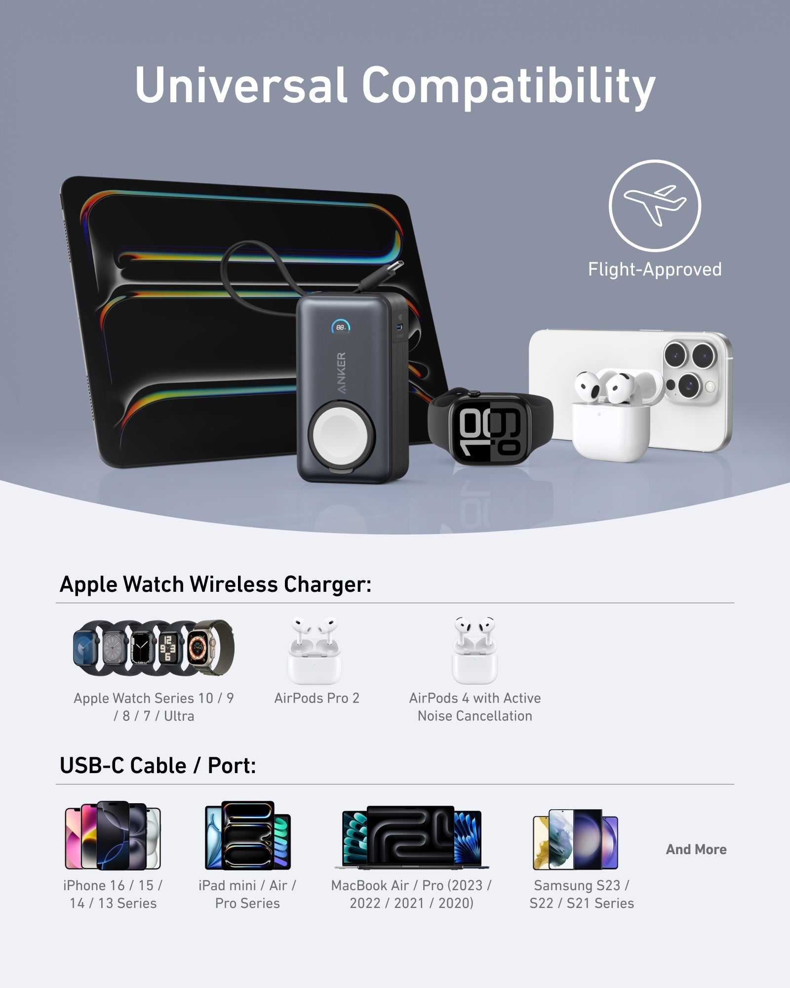 Anker MagGo Power Bank (10K, 35W, For Apple Watch) - Black Girl Golf