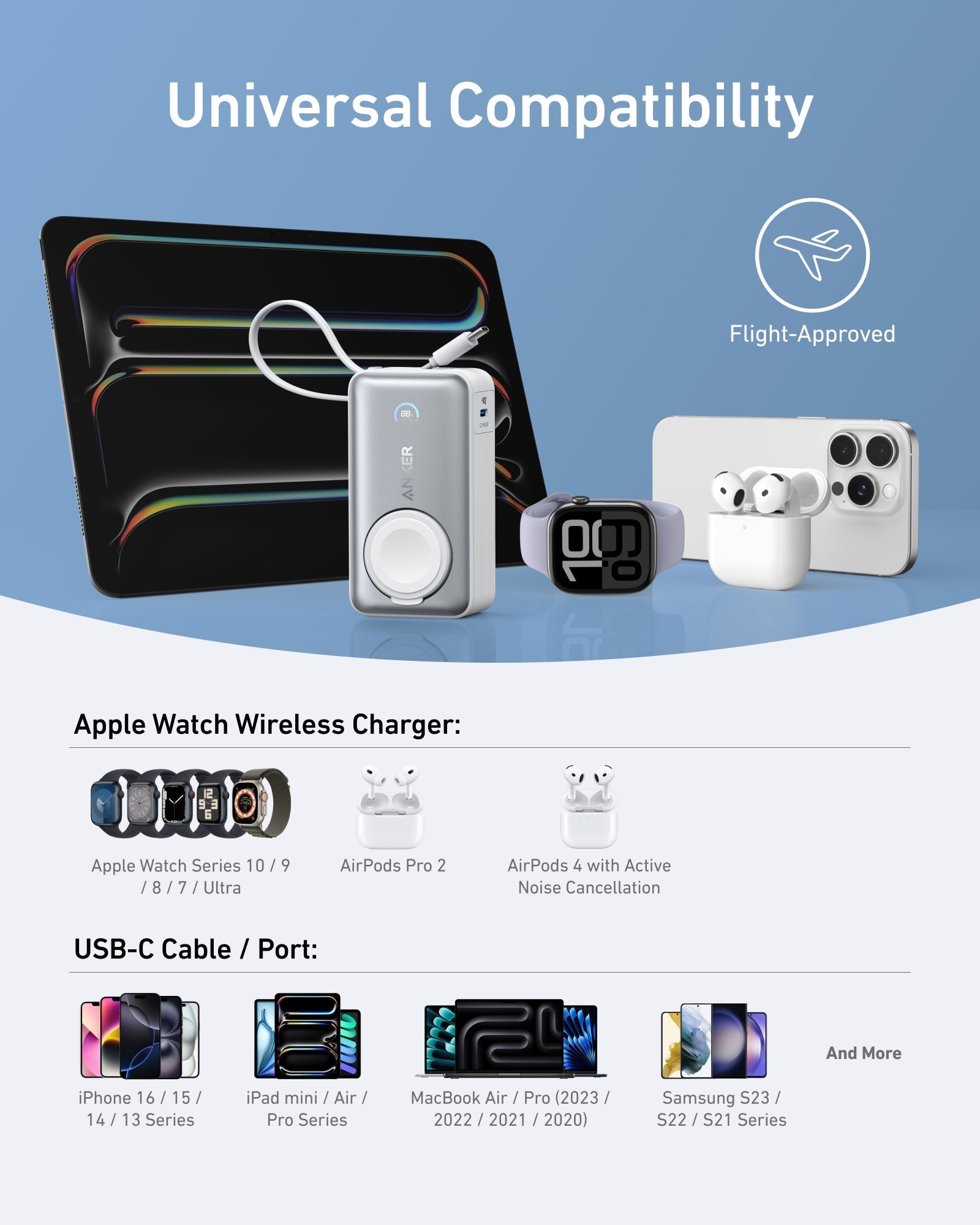 Anker MagGo Power Bank (10K, 35W, For Apple Watch) - Black Girl Golf