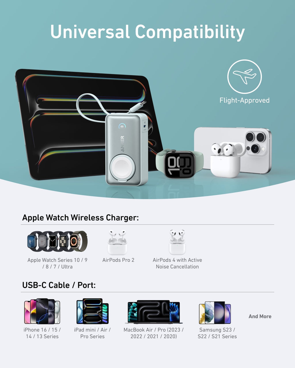 Anker MagGo Power Bank (10K, 35W, For Apple Watch) - Black Girl Golf