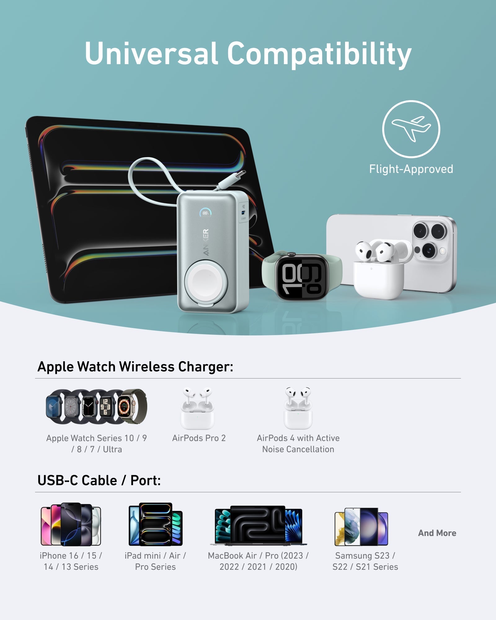 Anker MagGo Power Bank (10K, 35W, For Apple Watch) - Black Girl Golf