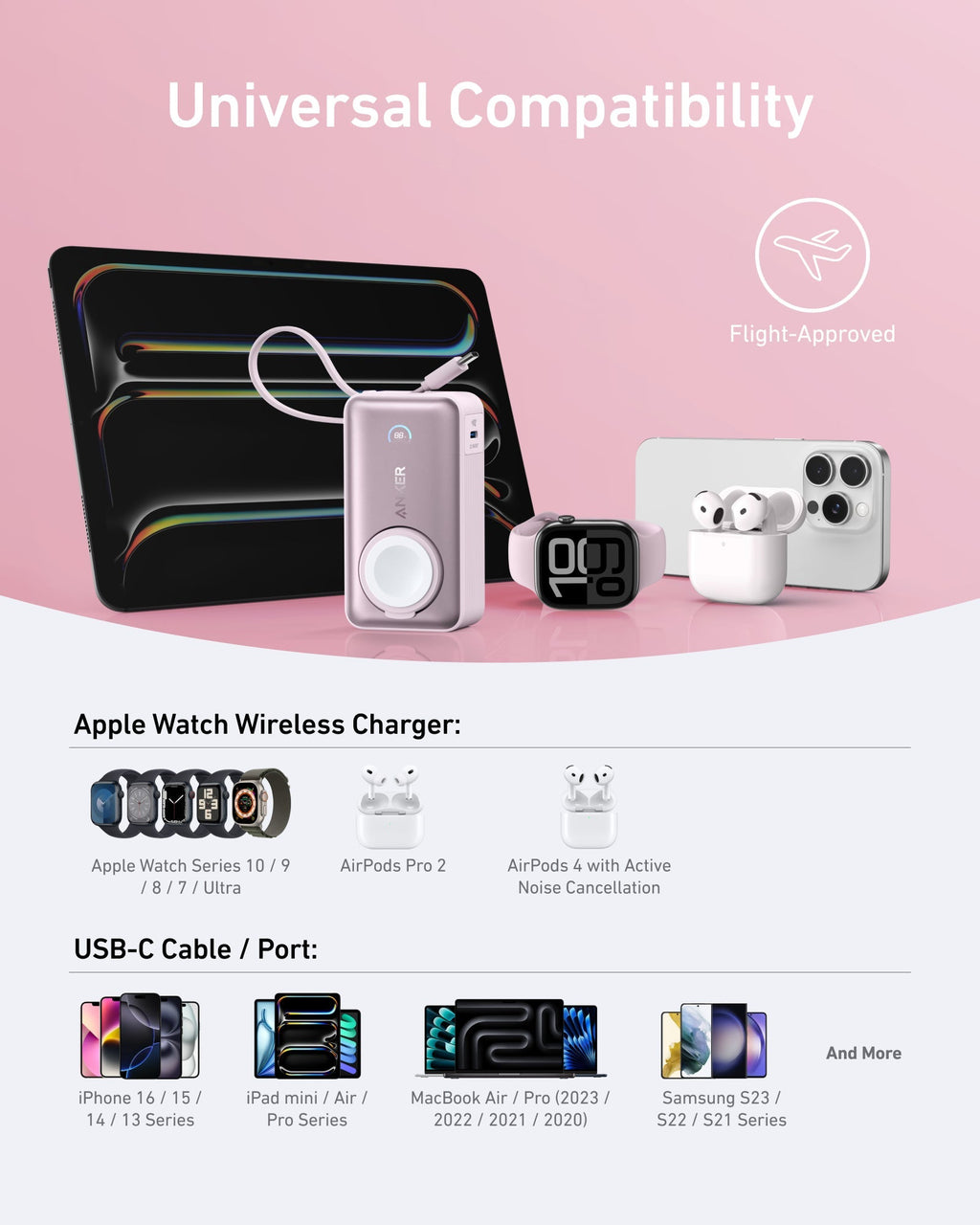 Anker MagGo Power Bank (10K, 35W, For Apple Watch) - Black Girl Golf