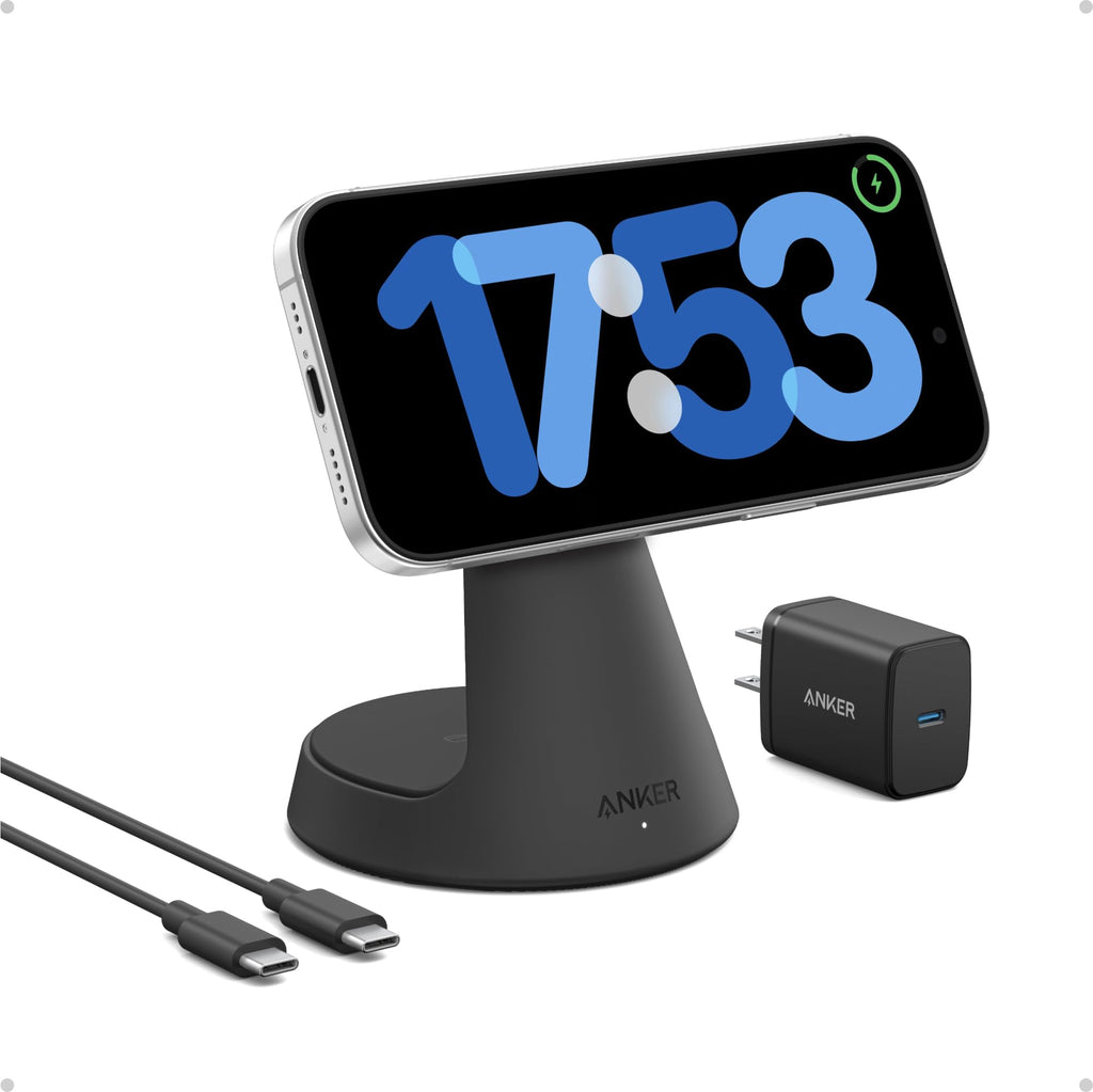 Anker MagGo Wireless Charger (2 - in - 1, Dock Stand) with USB - C Cable BOA - Black Girl Golf