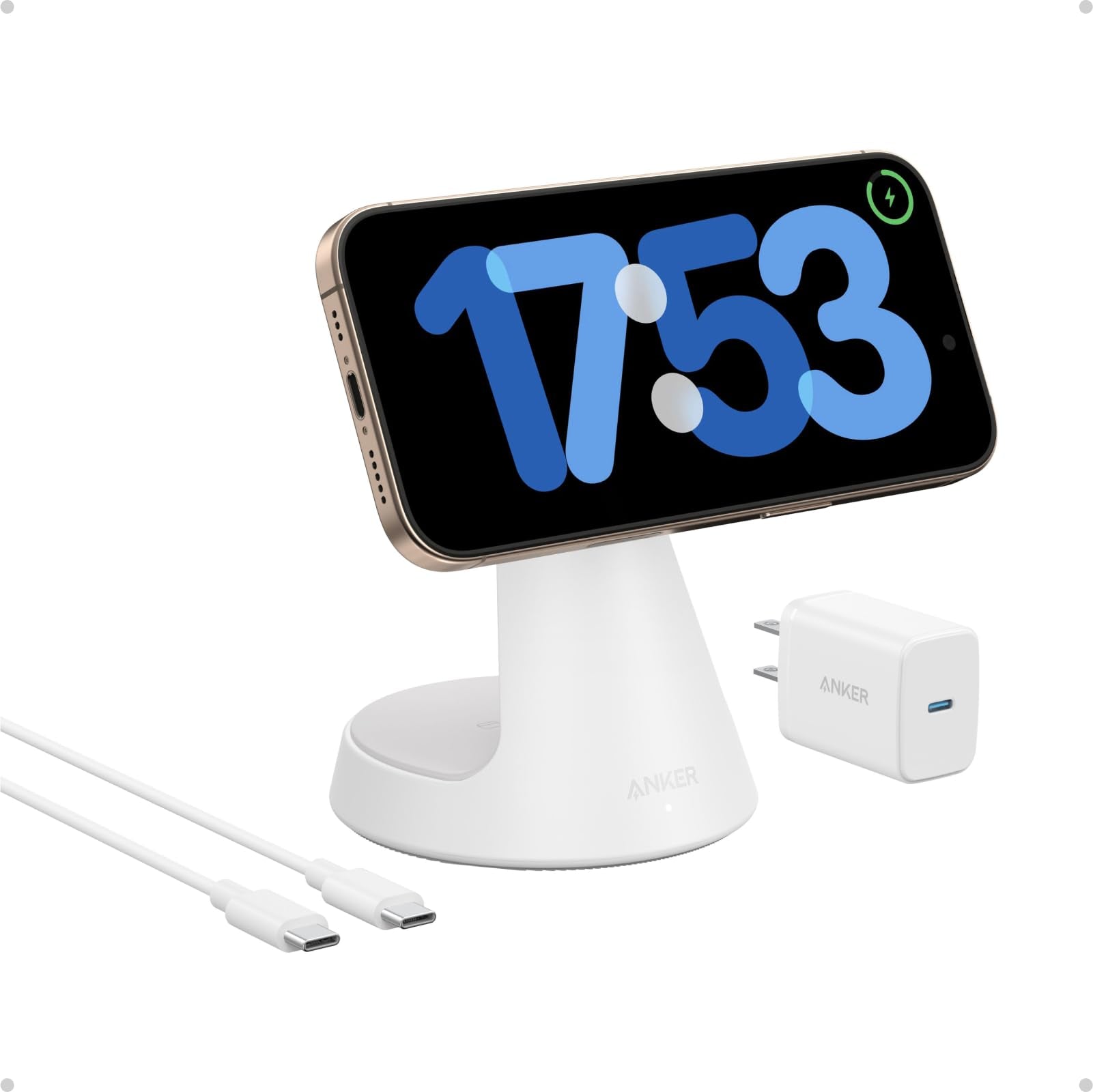 Anker MagGo Wireless Charger (2 - in - 1, Dock Stand) with USB - C Cable BOA - Black Girl Golf