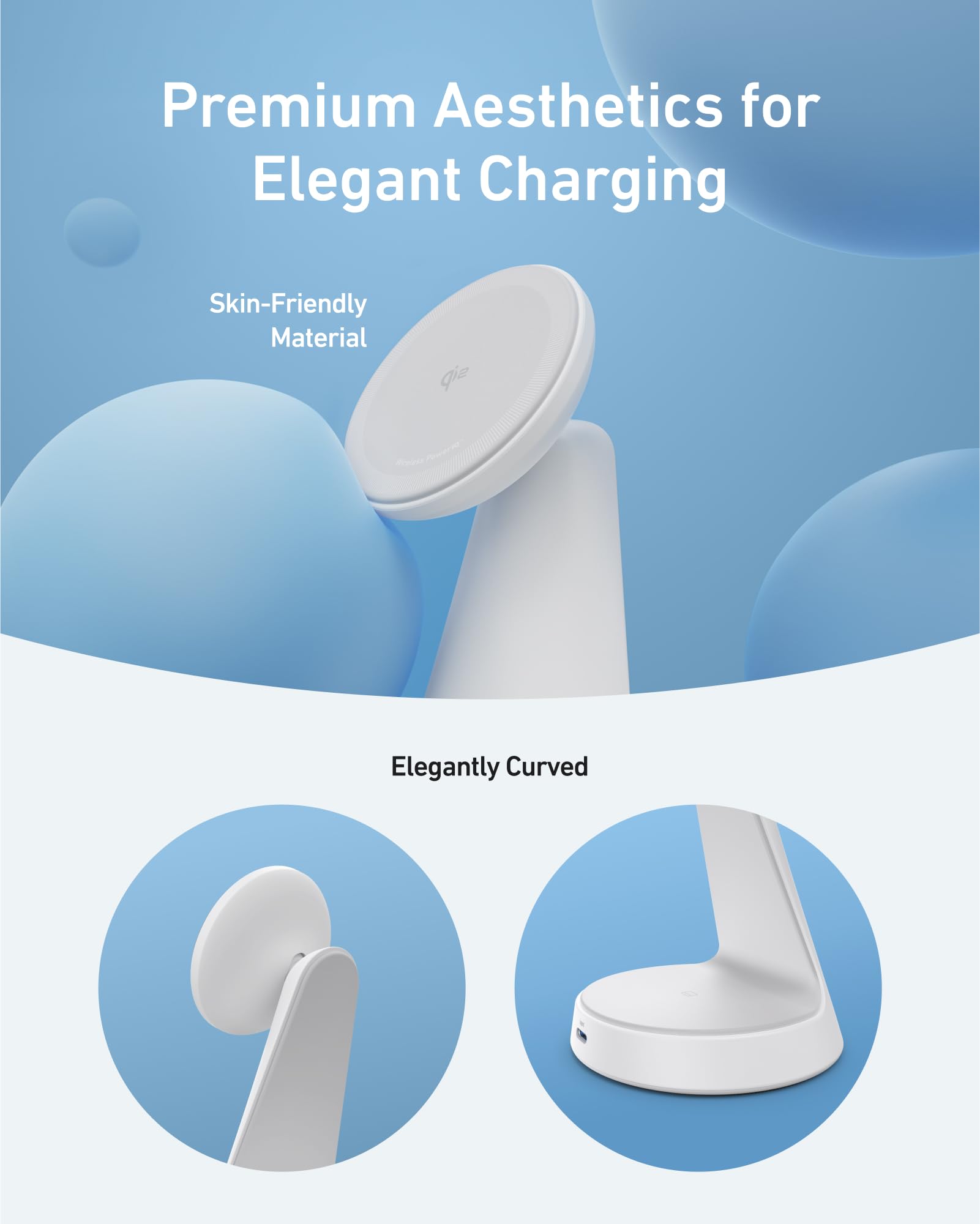 Anker MagGo Wireless Charger (2 - in - 1, Dock Stand) with USB - C Cable BOA - Black Girl Golf