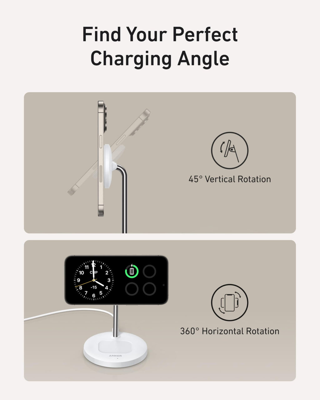 Anker MagGo Wireless Charger (2 - in - 1 Stand) BOA - Black Girl Golf