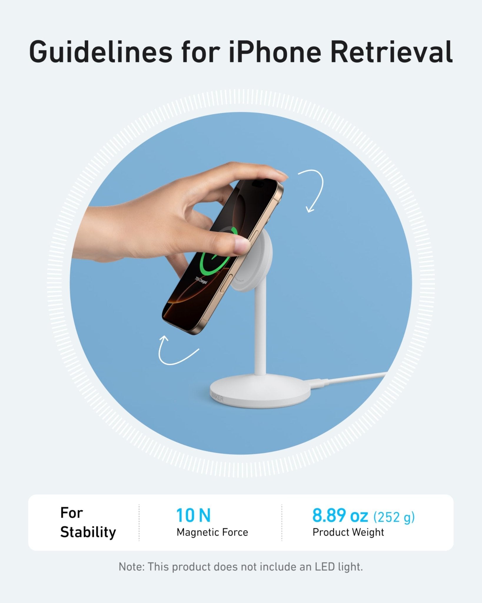 Anker MagGo Wireless Charger (Stand) with Adapter and Cable BOA - Black Girl Golf