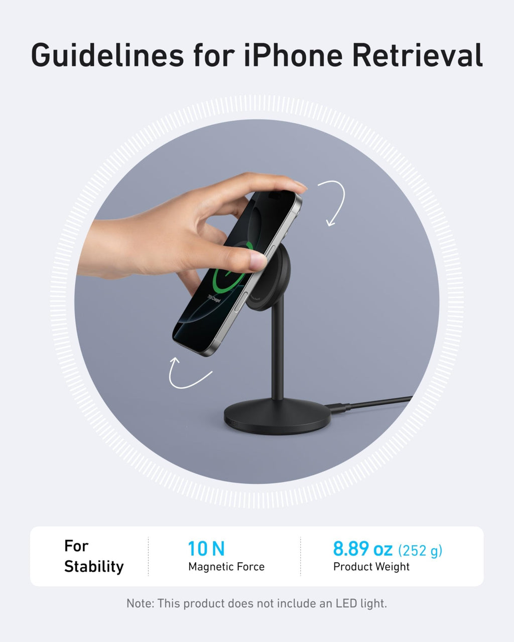 Anker MagGo Wireless Charger (Stand) with Adapter and Cable BOA - Black Girl Golf