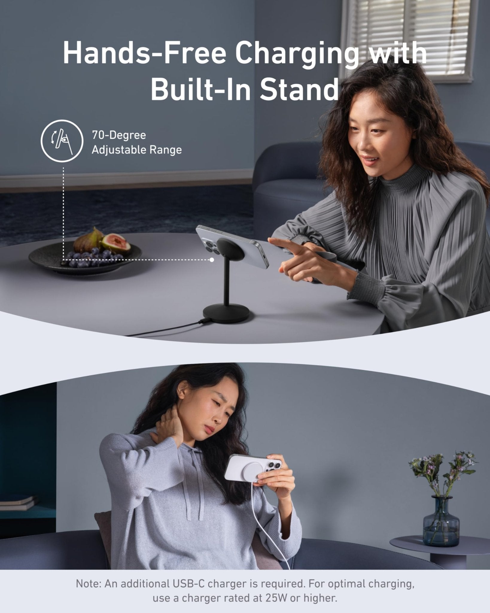 Anker MagGo Wireless Charger (Stand) with Adapter and Cable BOA - Black Girl Golf