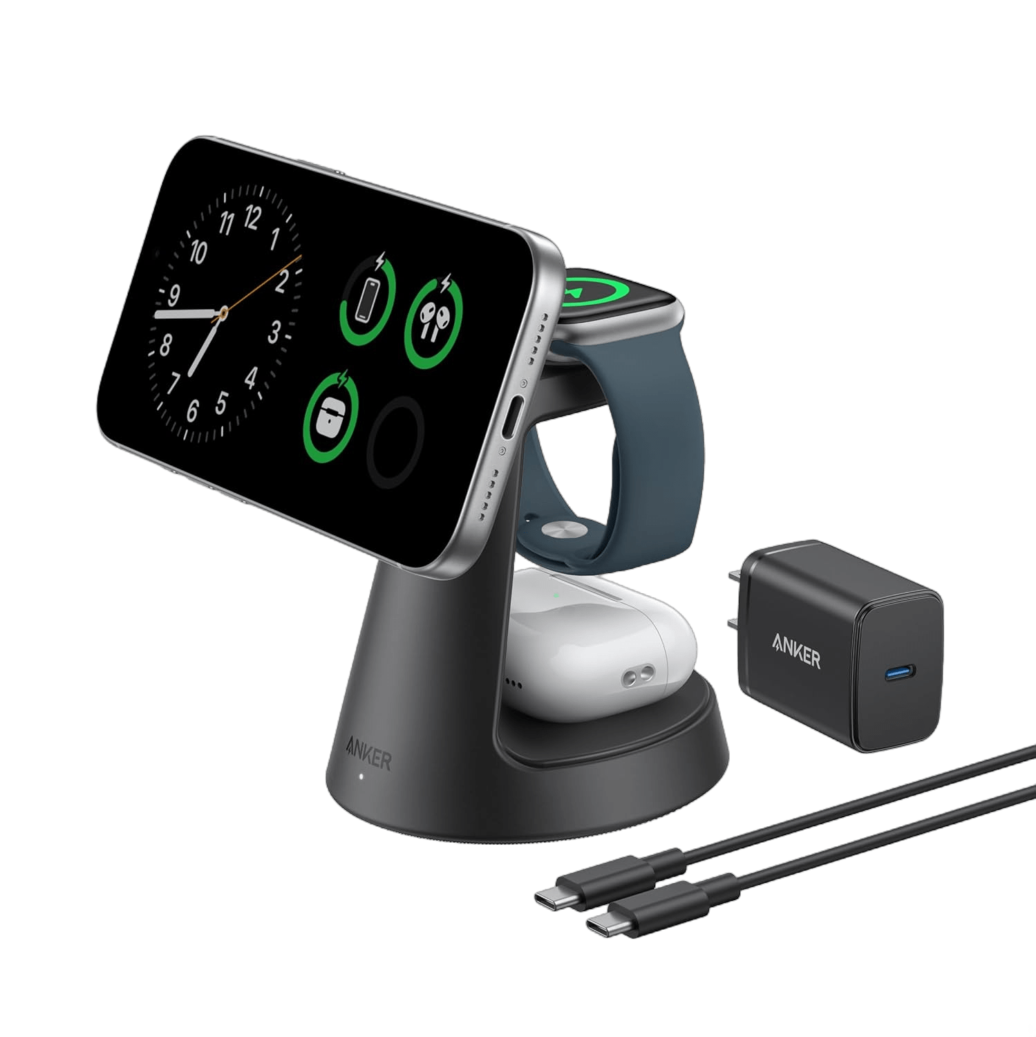 Anker MagGo Wireless Charging Station (3-in-1, Dock Stand) - Black Girl Golf