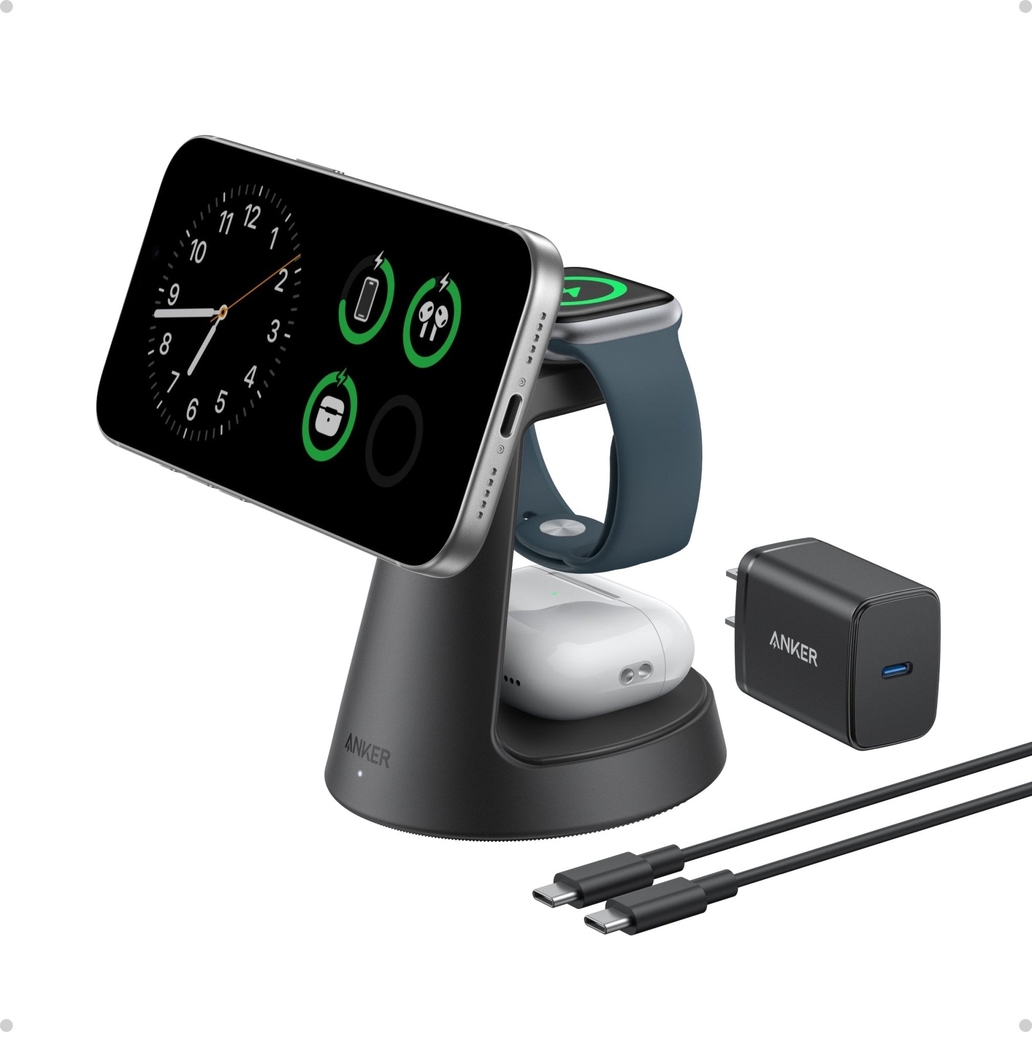 Anker MagGo Wireless Charging Station (3 - in - 1, Dock Stand) - Black Girl Golf