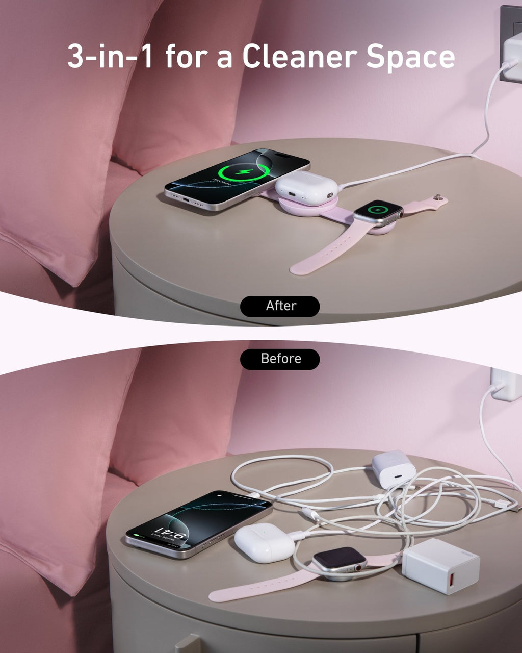 Anker MagGo Wireless Charging Station (3-in-1, Foldable Pad) - Black Girl Golf