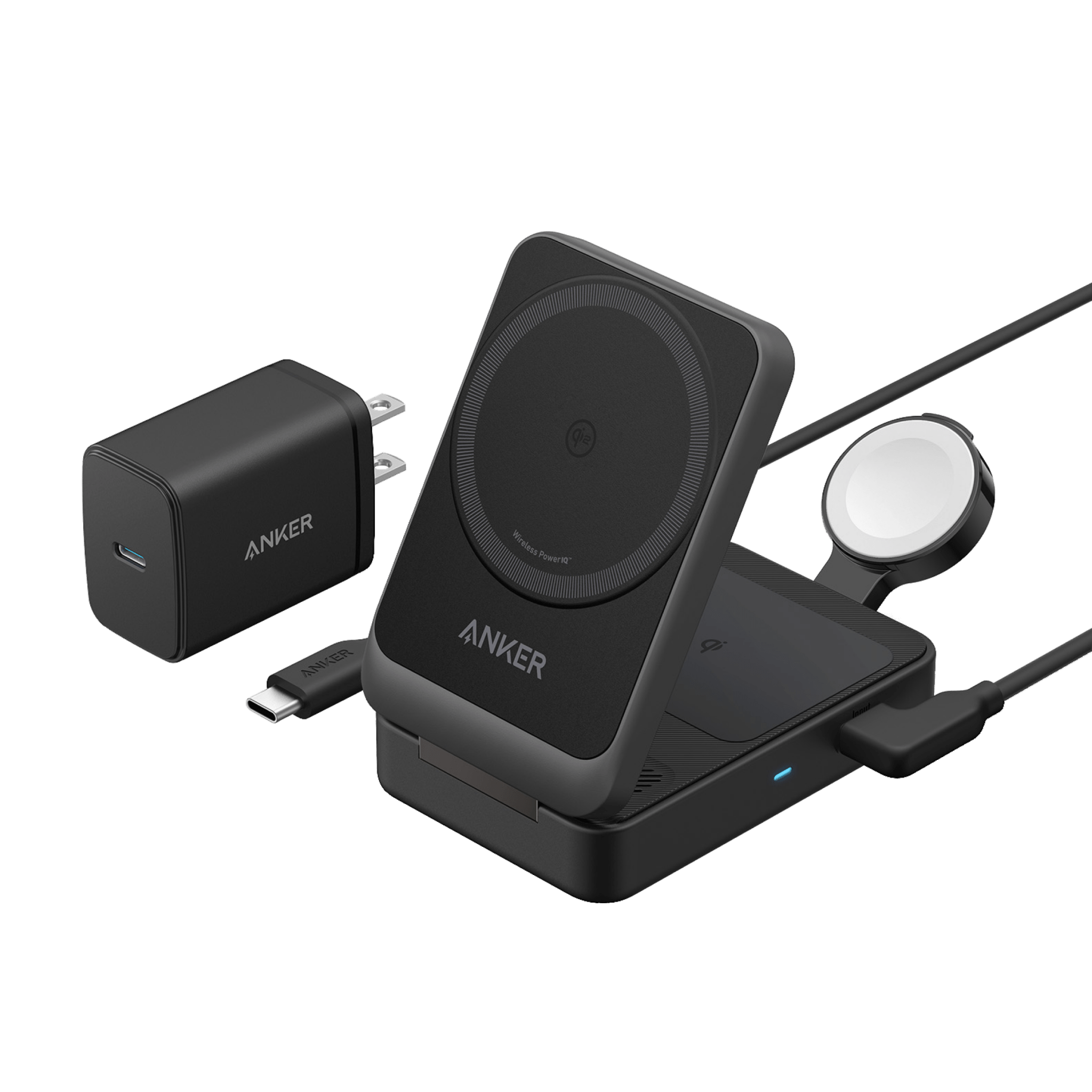 Anker MagGo Wireless Charging Station (Foldable 3 - in - 1) - Black Girl Golf