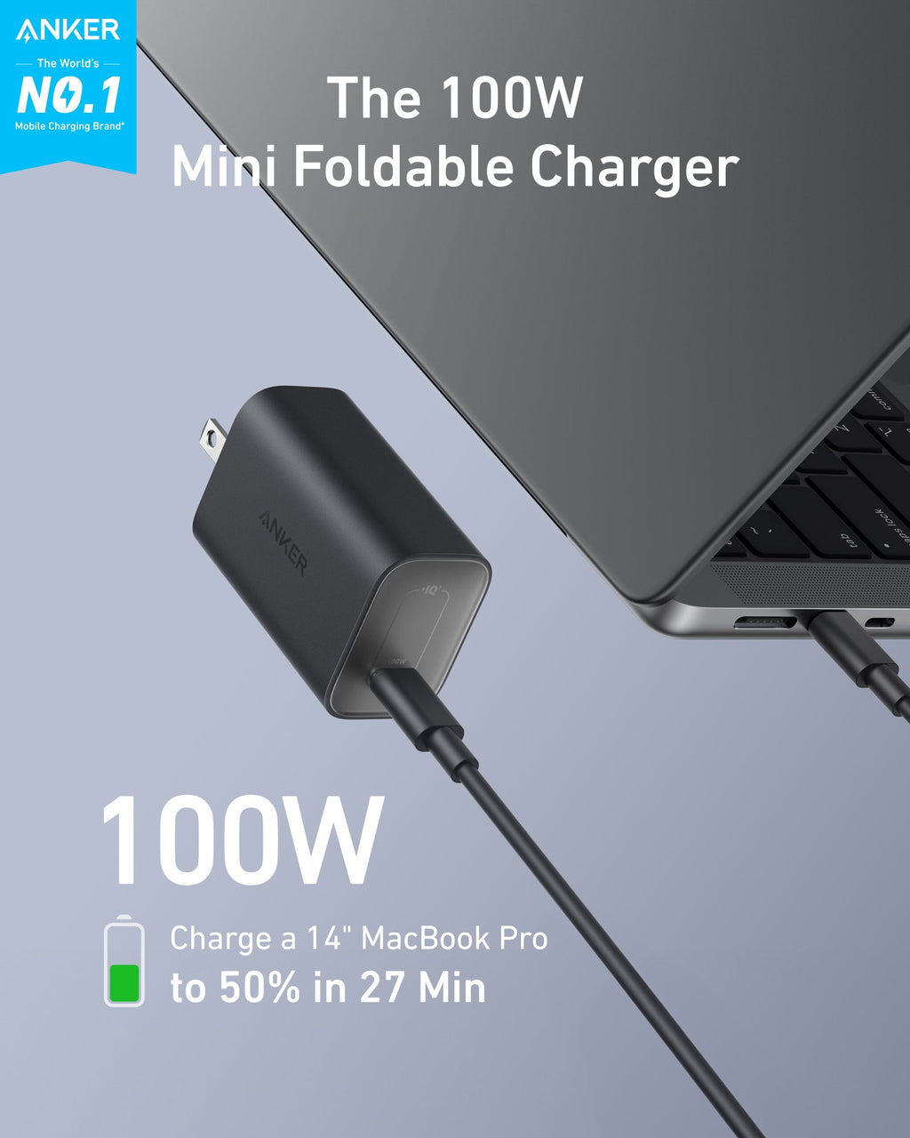Anker Nano Charger (100W) with USB - C Cable - Black Girl Golf