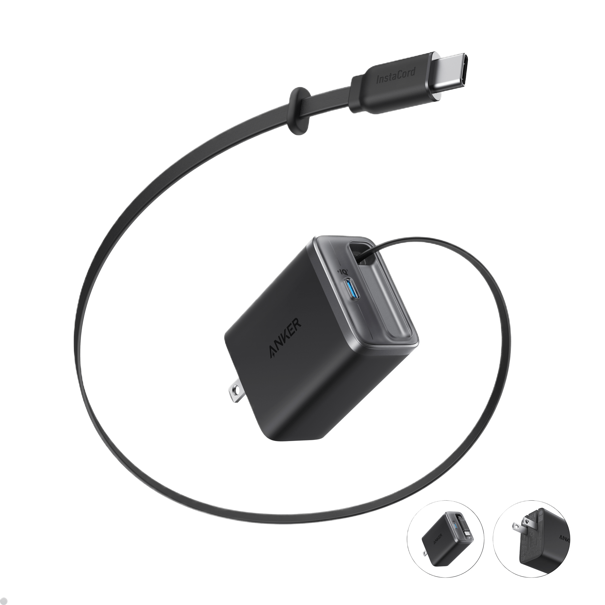 Anker Nano Charger (35W, Built - In Retractable USB - C Cable) - Black Girl Golf