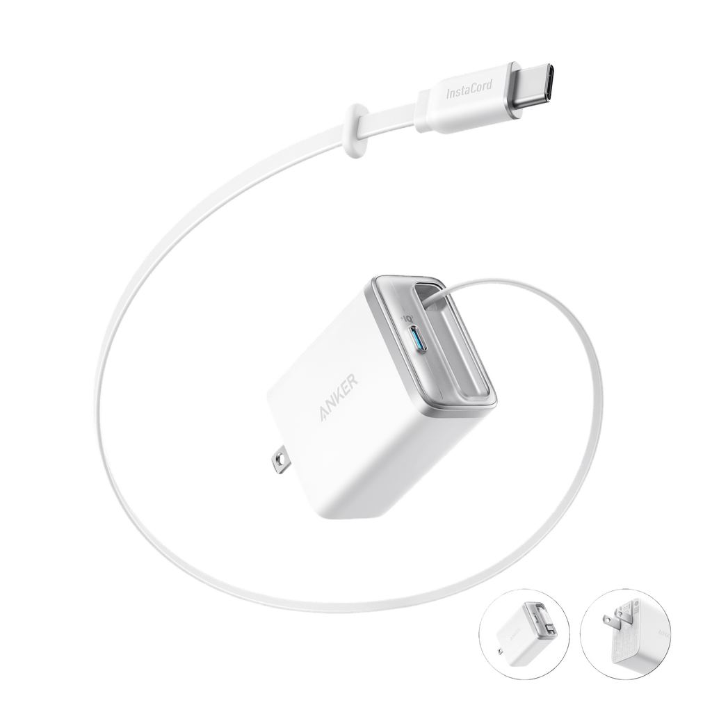 Anker Nano Charger (35W, Built - In Retractable USB - C Cable) - Black Girl Golf