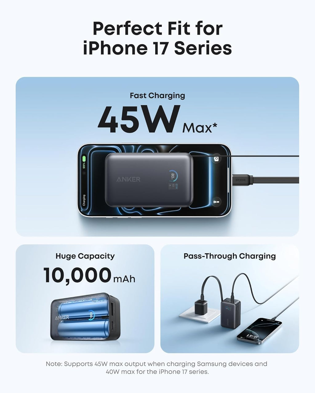 Anker Nano Power Bank (10K, 45W, Built-In Retractable USB-C Cable) - Black Girl Golf