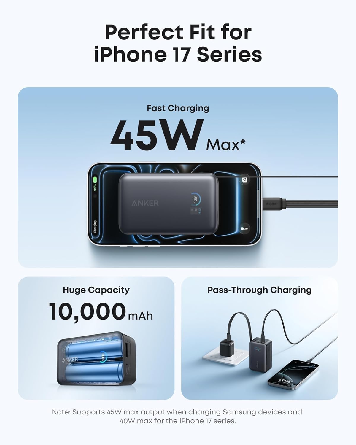 Anker Nano Power Bank (10K, 45W, Built-In Retractable USB-C Cable) - Black Girl Golf