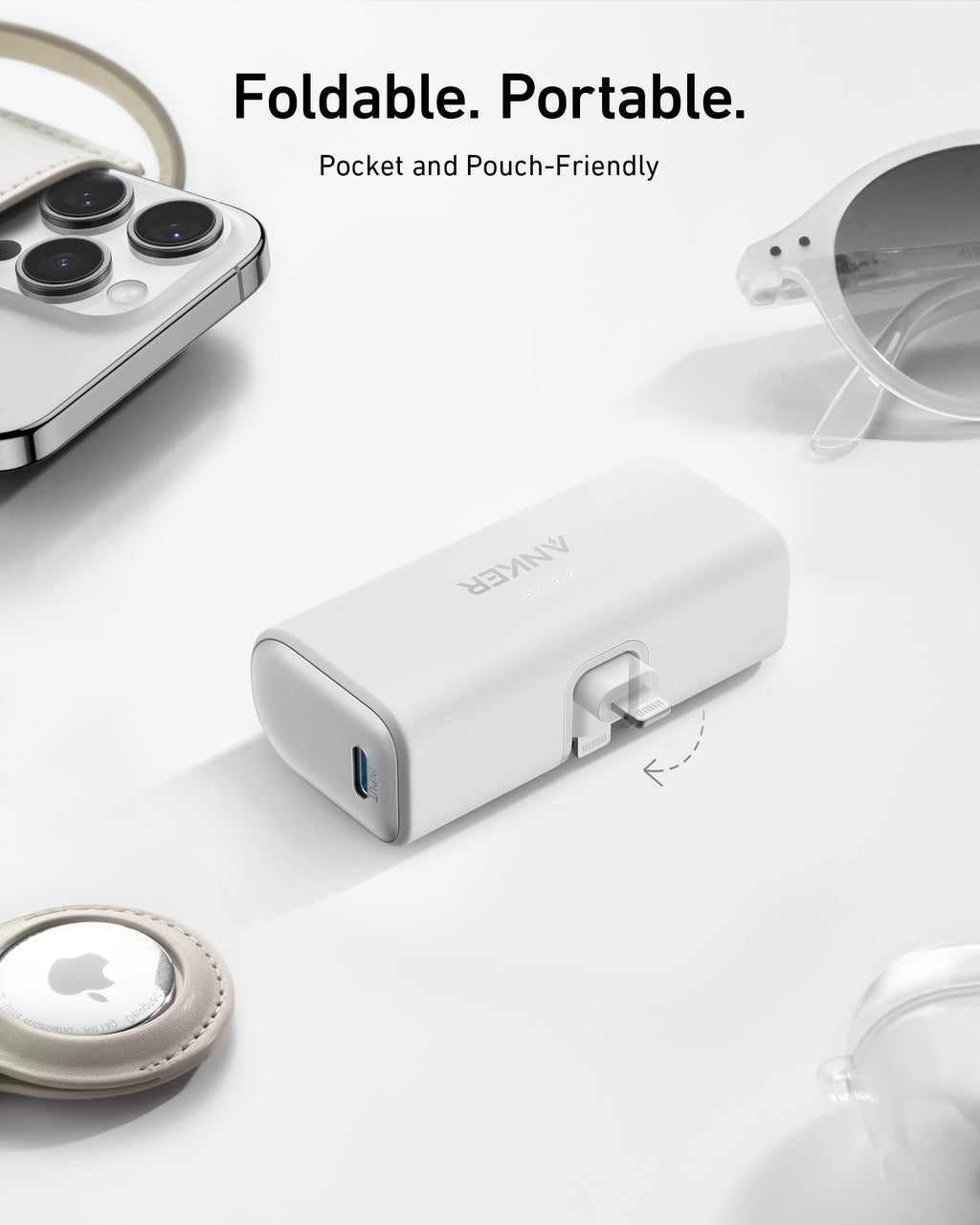 Anker Nano Power Bank (12W, Built - In Lightning Connector) - Black Girl Golf
