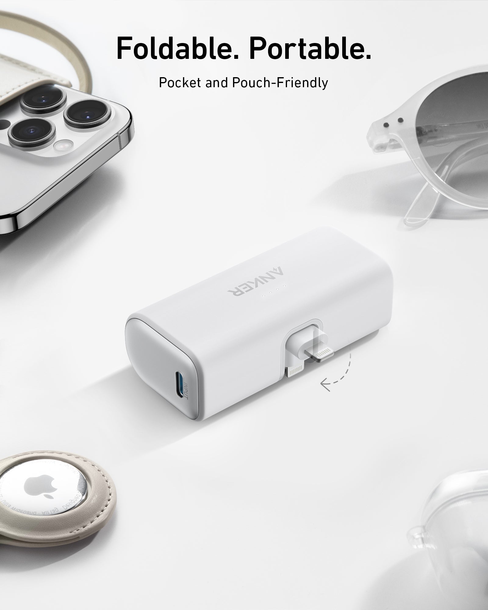 Anker Nano Power Bank (12W, Built - In Lightning Connector) - Black Girl Golf