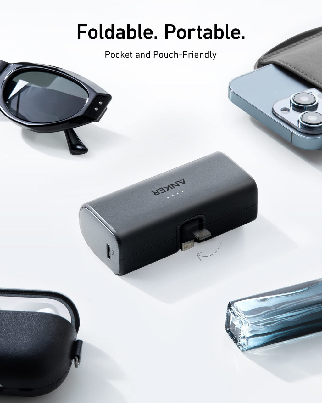 Anker Nano Power Bank (12W, Built - In Lightning Connector) - Black Girl Golf