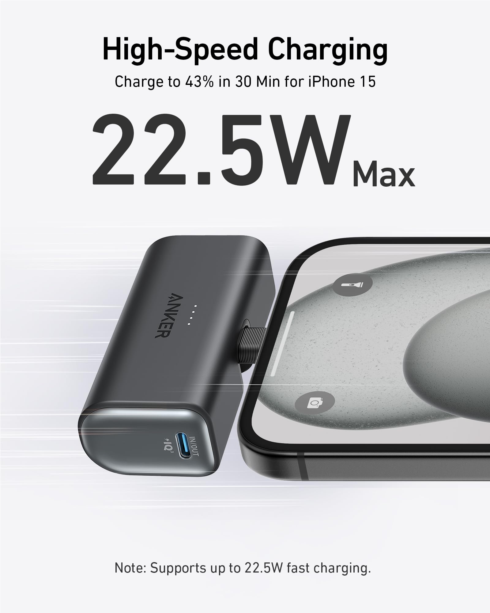 Anker Nano Power Bank (22.5W, Built - In USB - C Connector) - Black Girl Golf