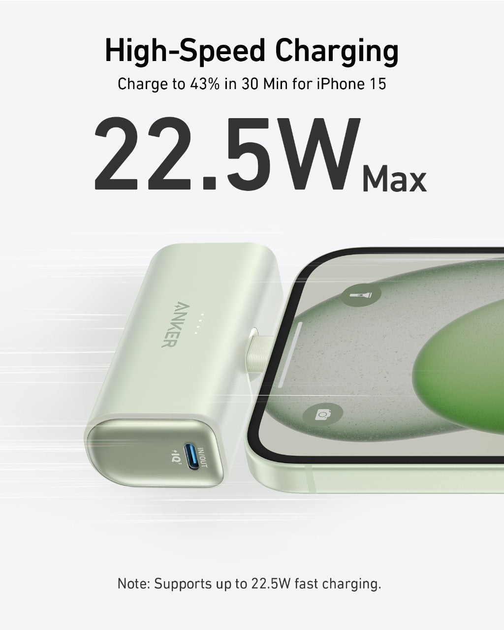 Anker Nano Power Bank (22.5W, Built - In USB - C Connector) - Black Girl Golf