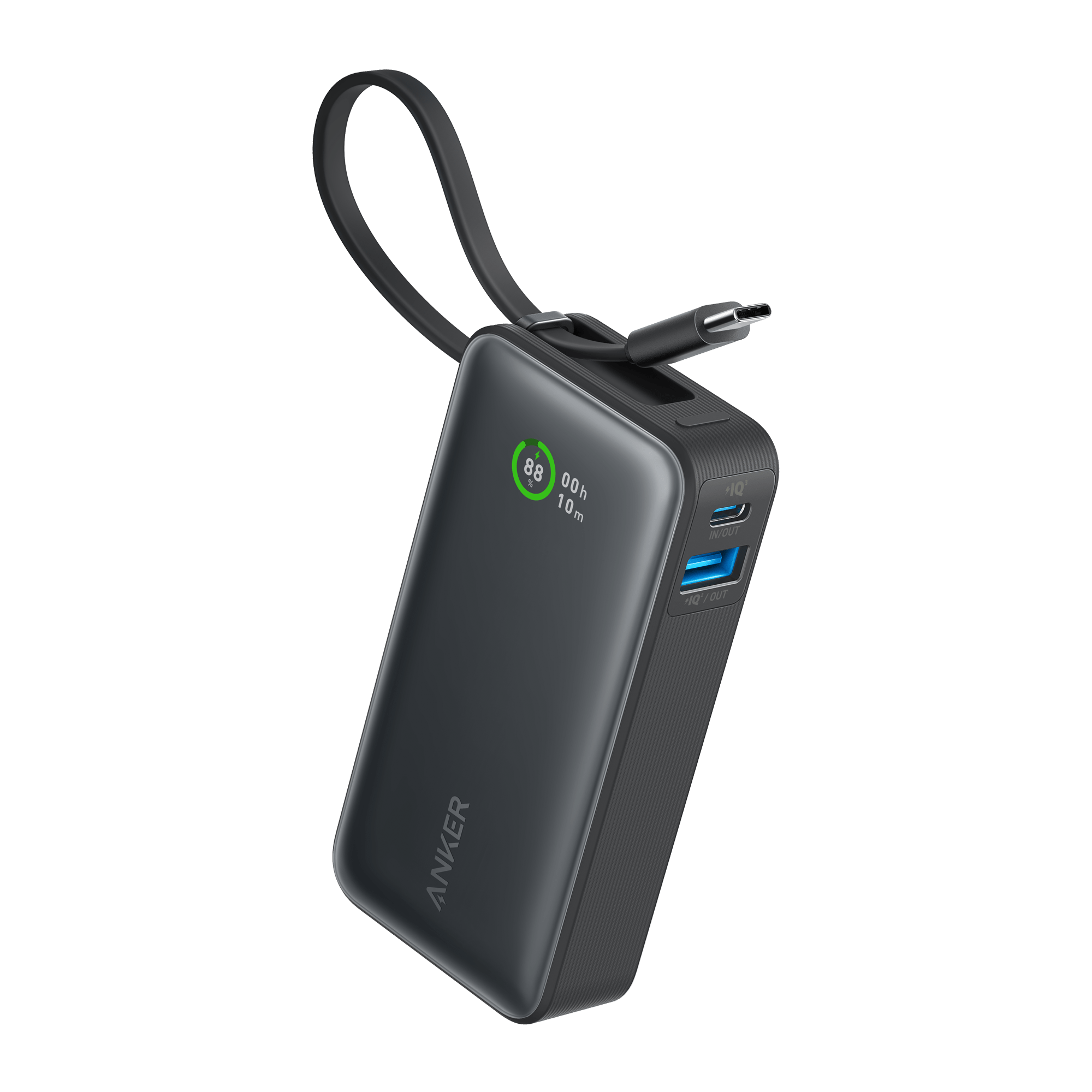Anker Nano Power Bank (30W, Built - In USB - C Cable) - Black Girl Golf