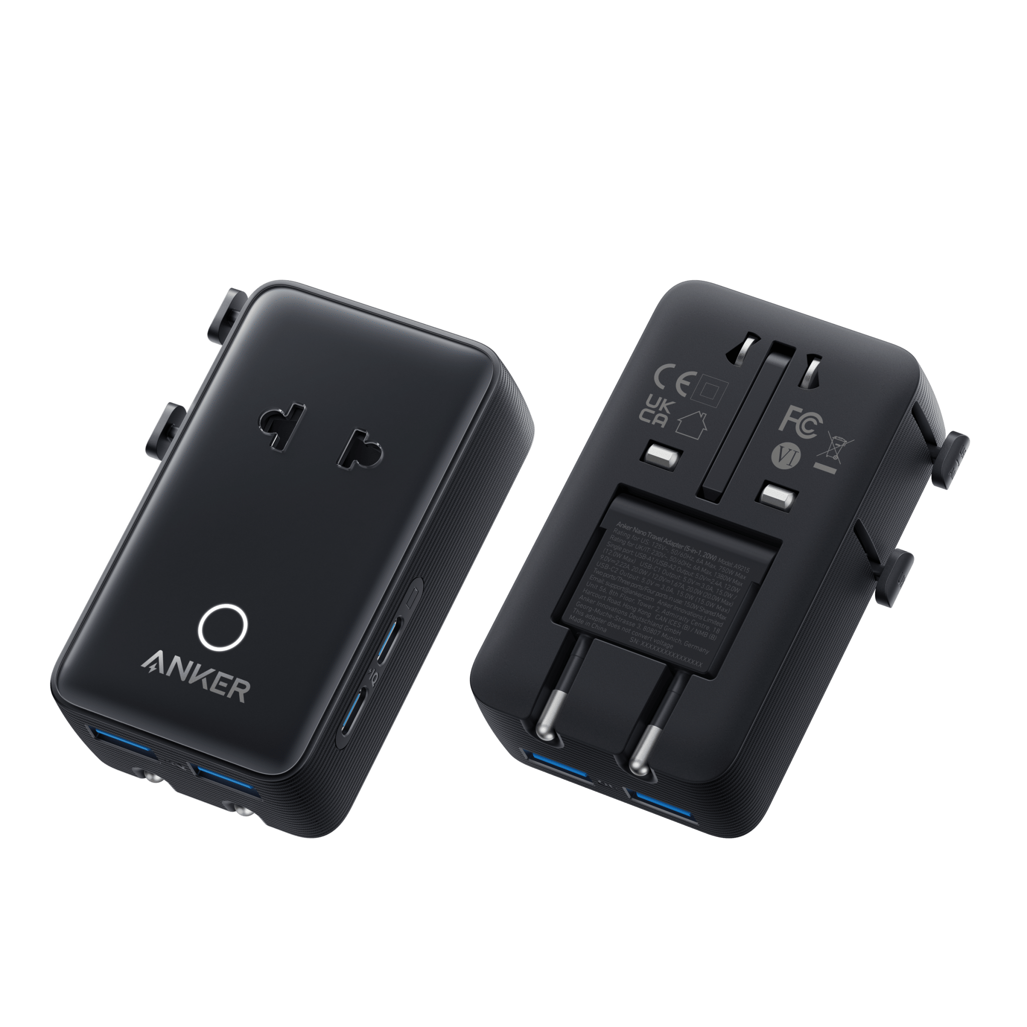 Anker Nano Travel Adapter (5 - in - 1, 20W, 1 - Pack) - Black Girl Golf