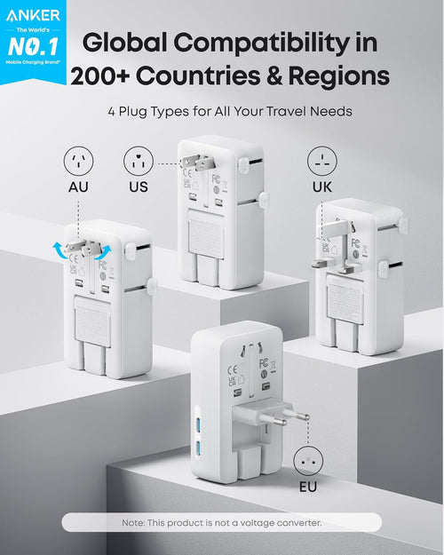 Anker Nano Travel Adapter (5 - in - 1, 20W, 1 - Pack) - Black Girl Golf